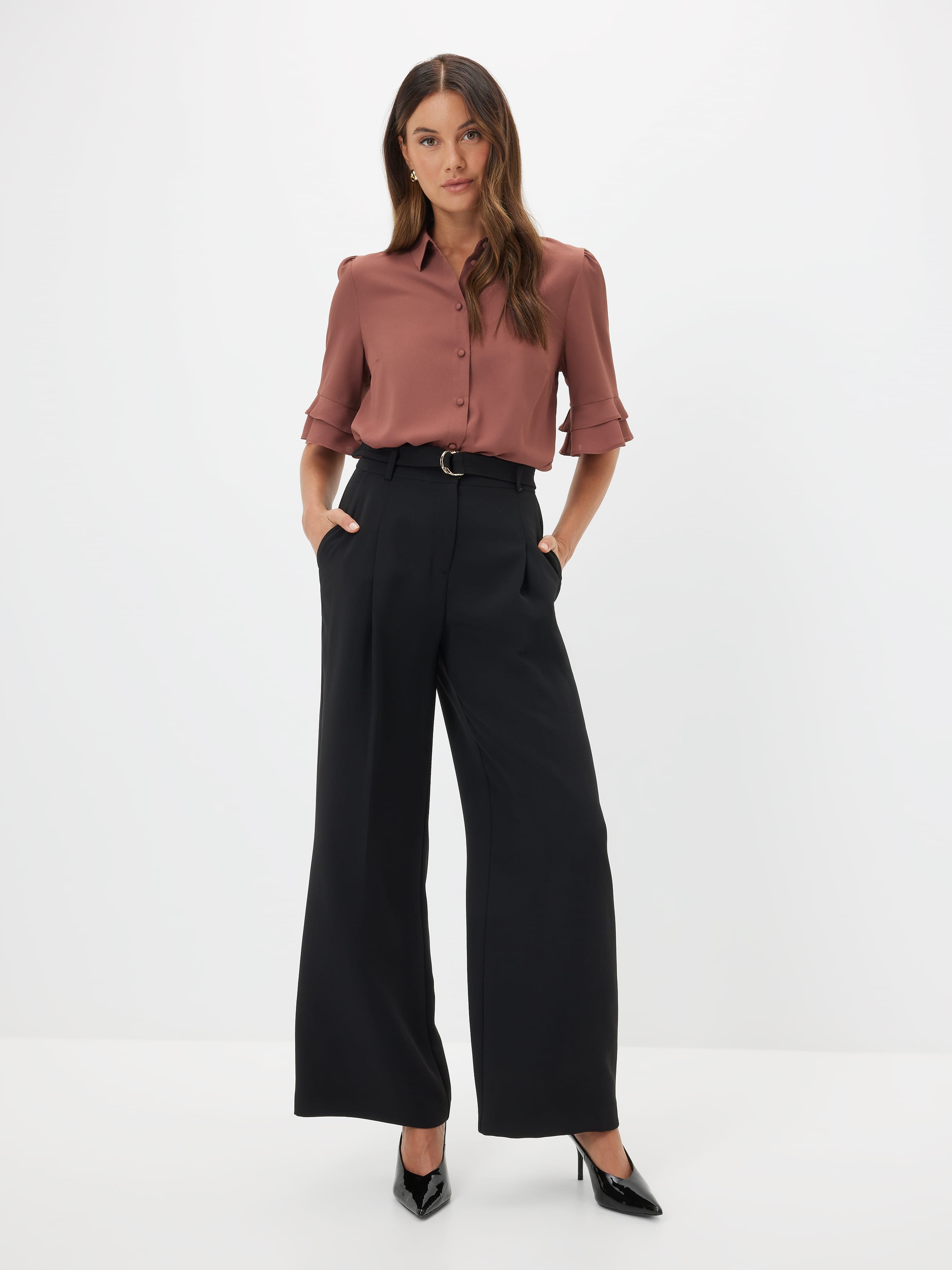 Kayla 3/4 Sleeve Button Up Shirt