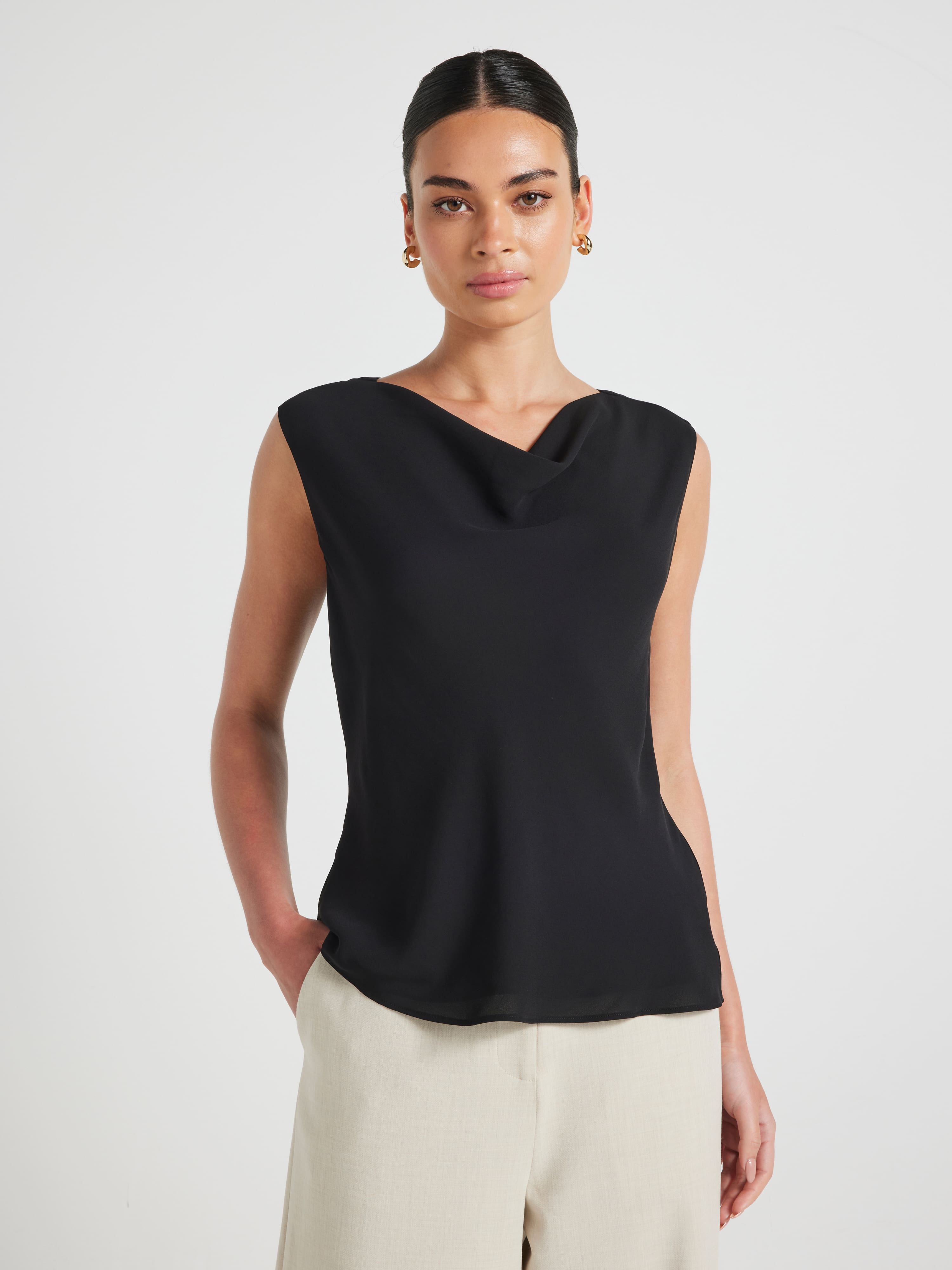 Gigi Bias Cut Cowl Top
