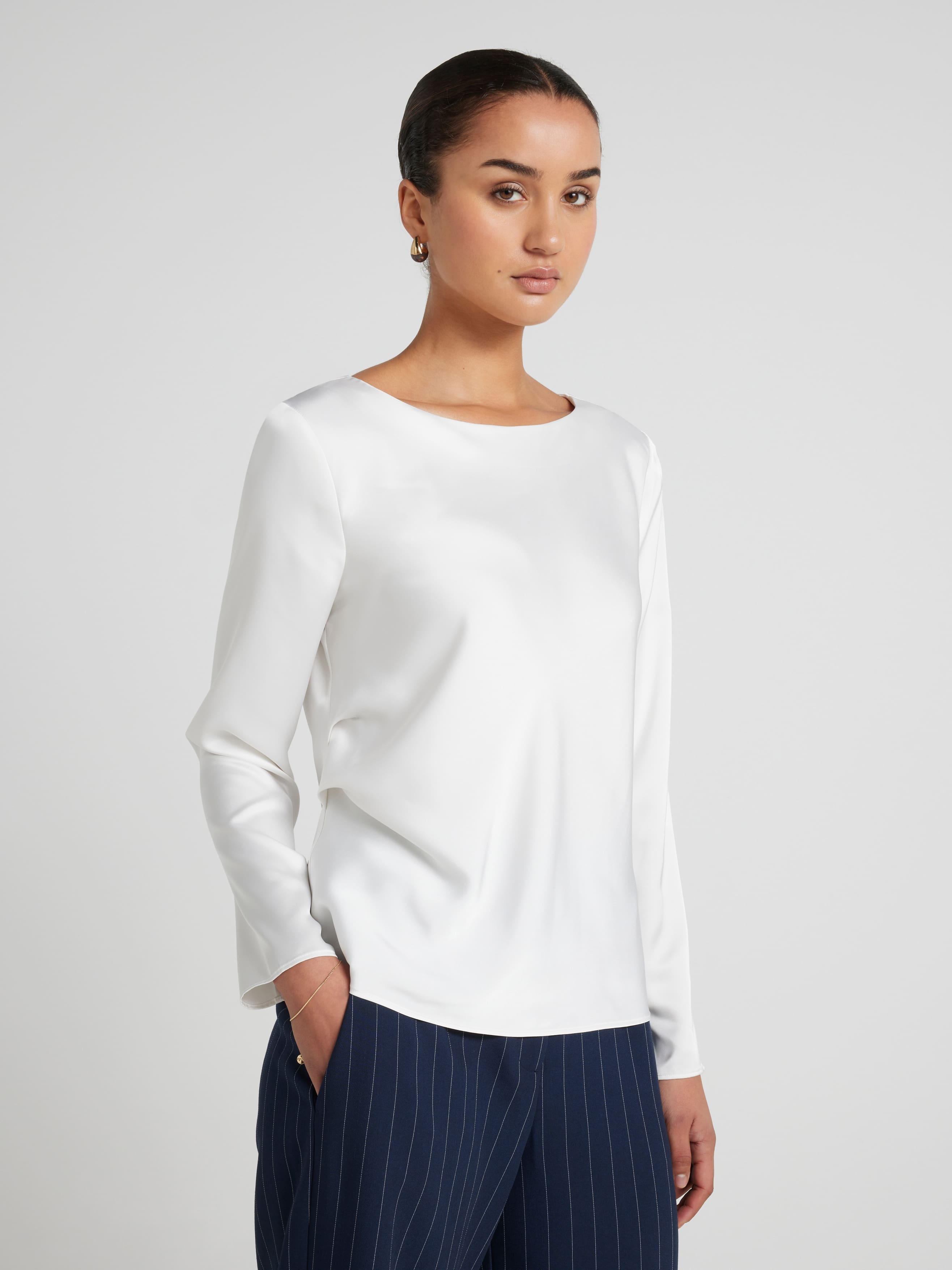 Loren Satin Bias Top