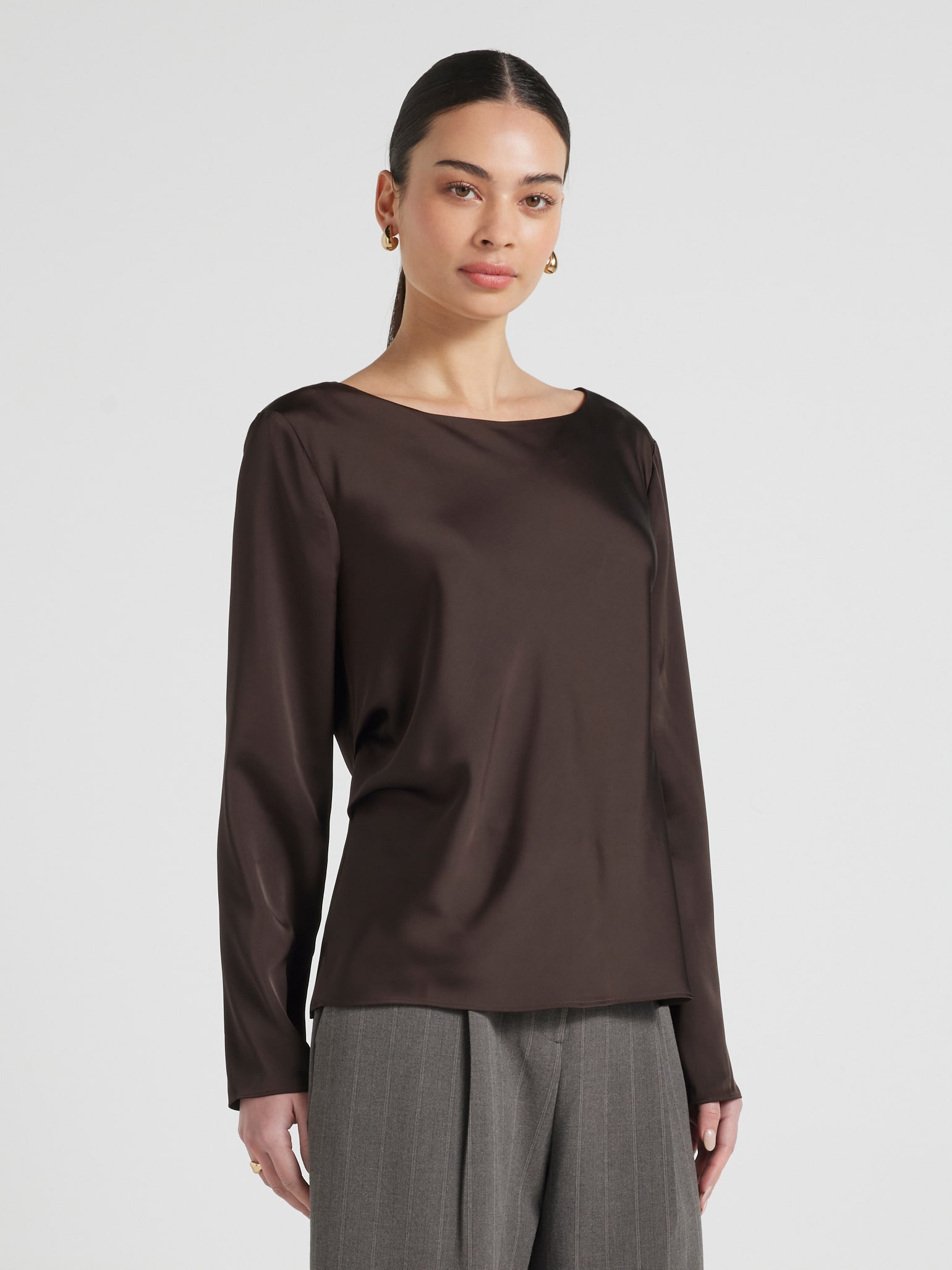 Loren Satin Bias Top