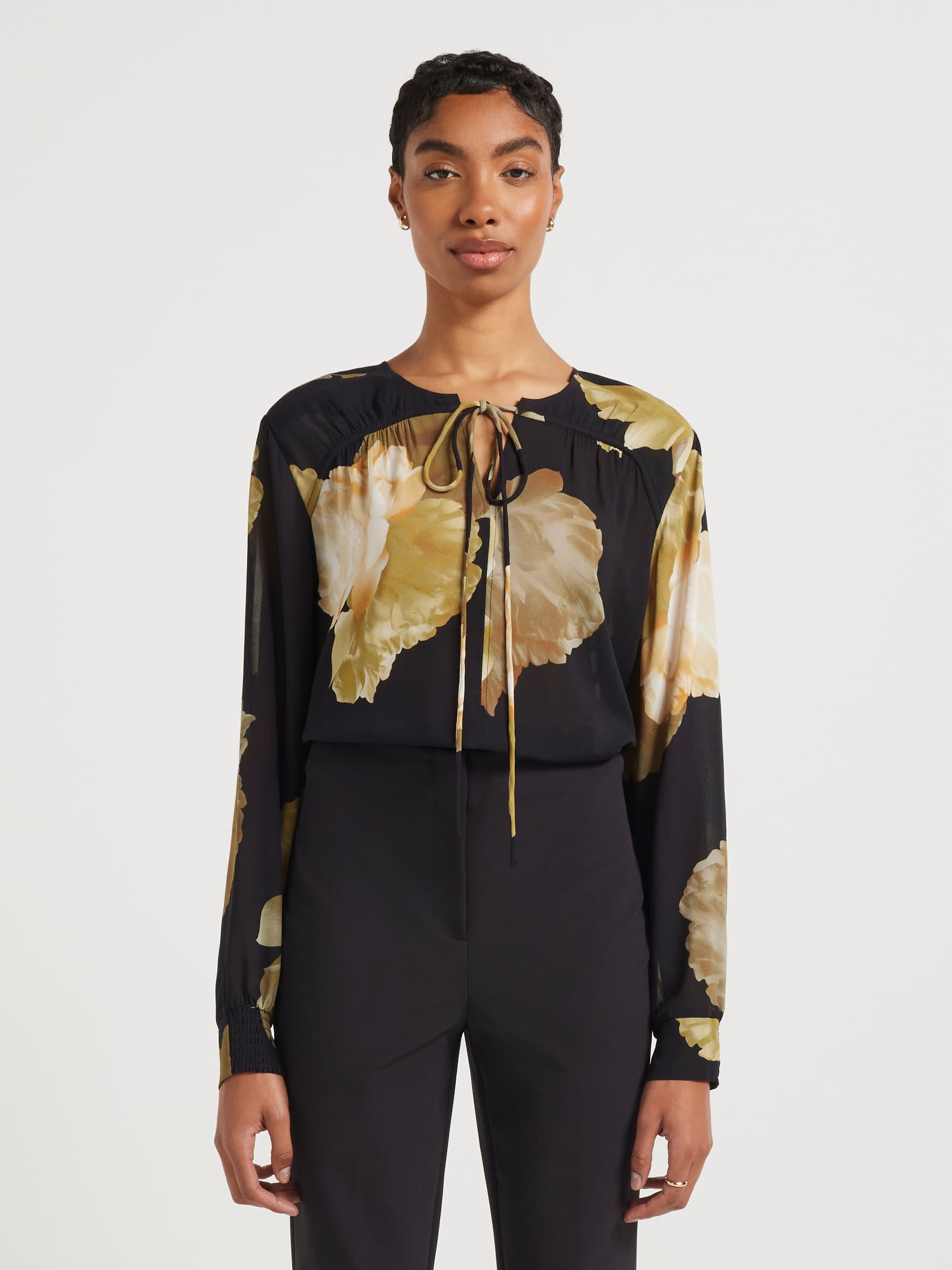Gracie Soft Tie Neck Blouse