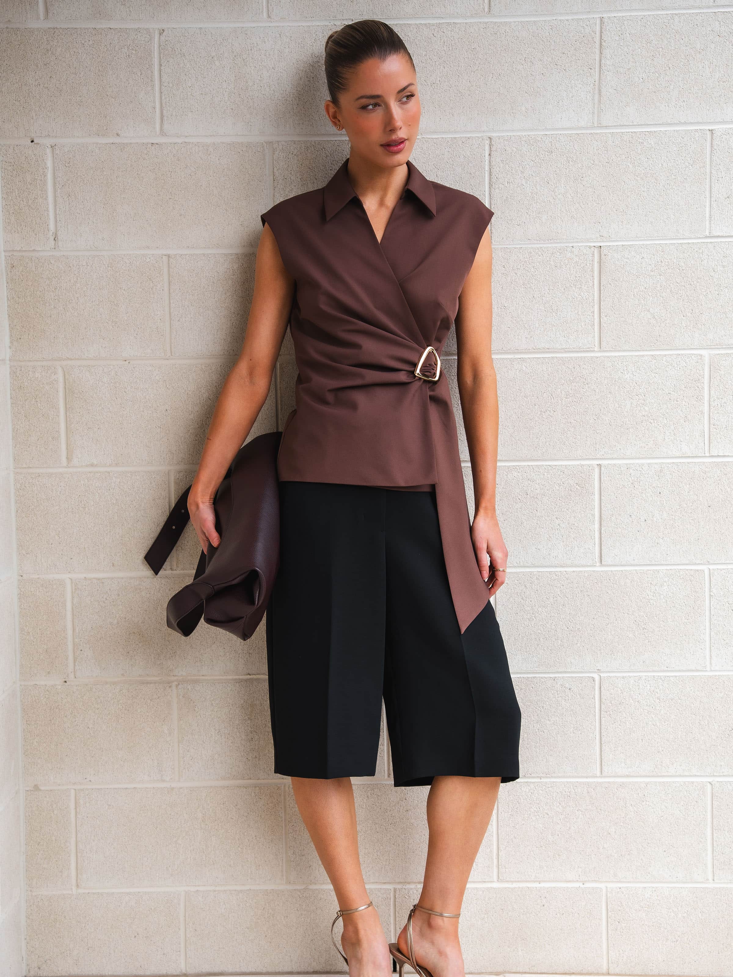 Tiana Sleeveless Tie Waist Shirt