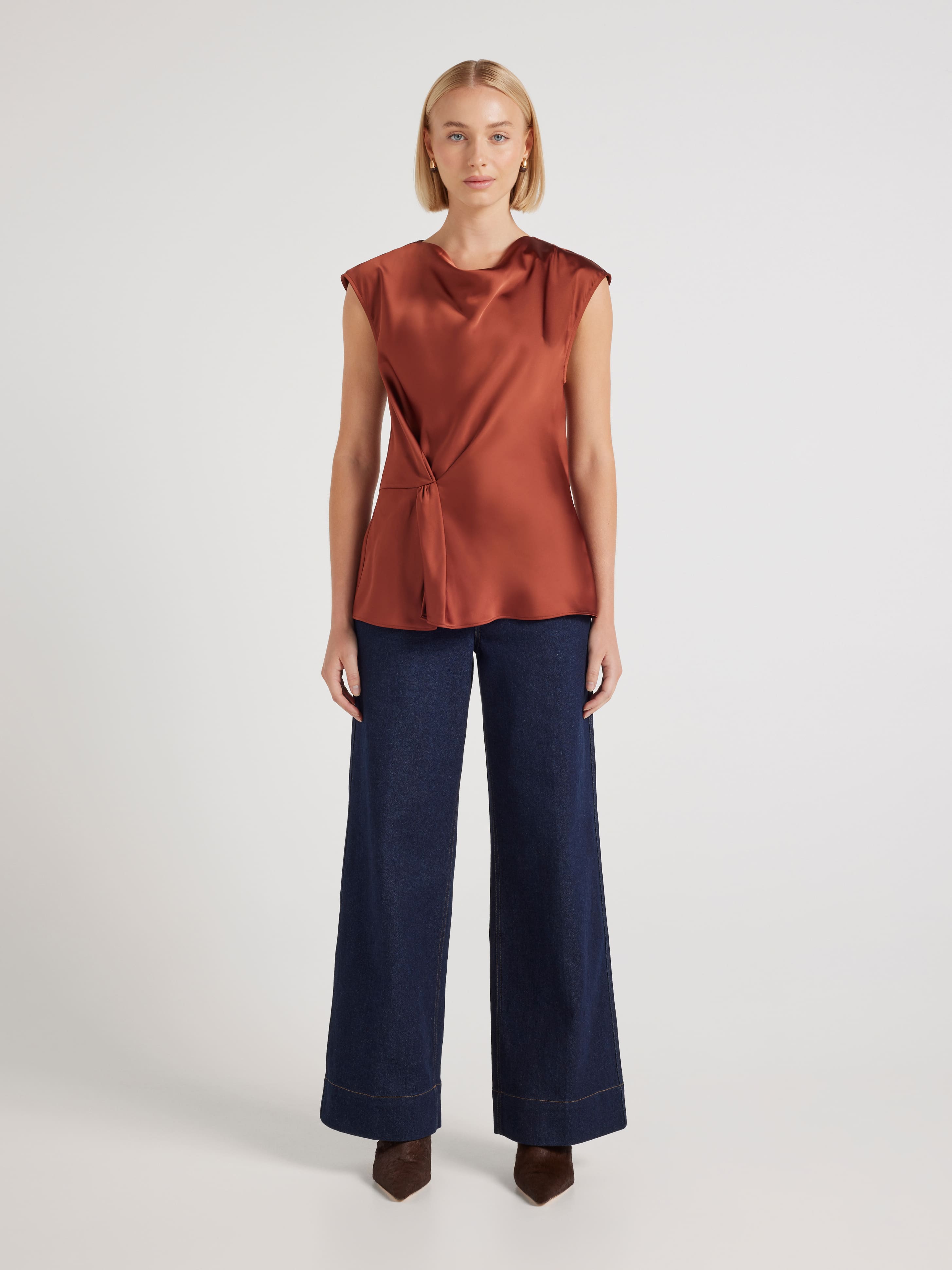 Keira Knot Satin Top