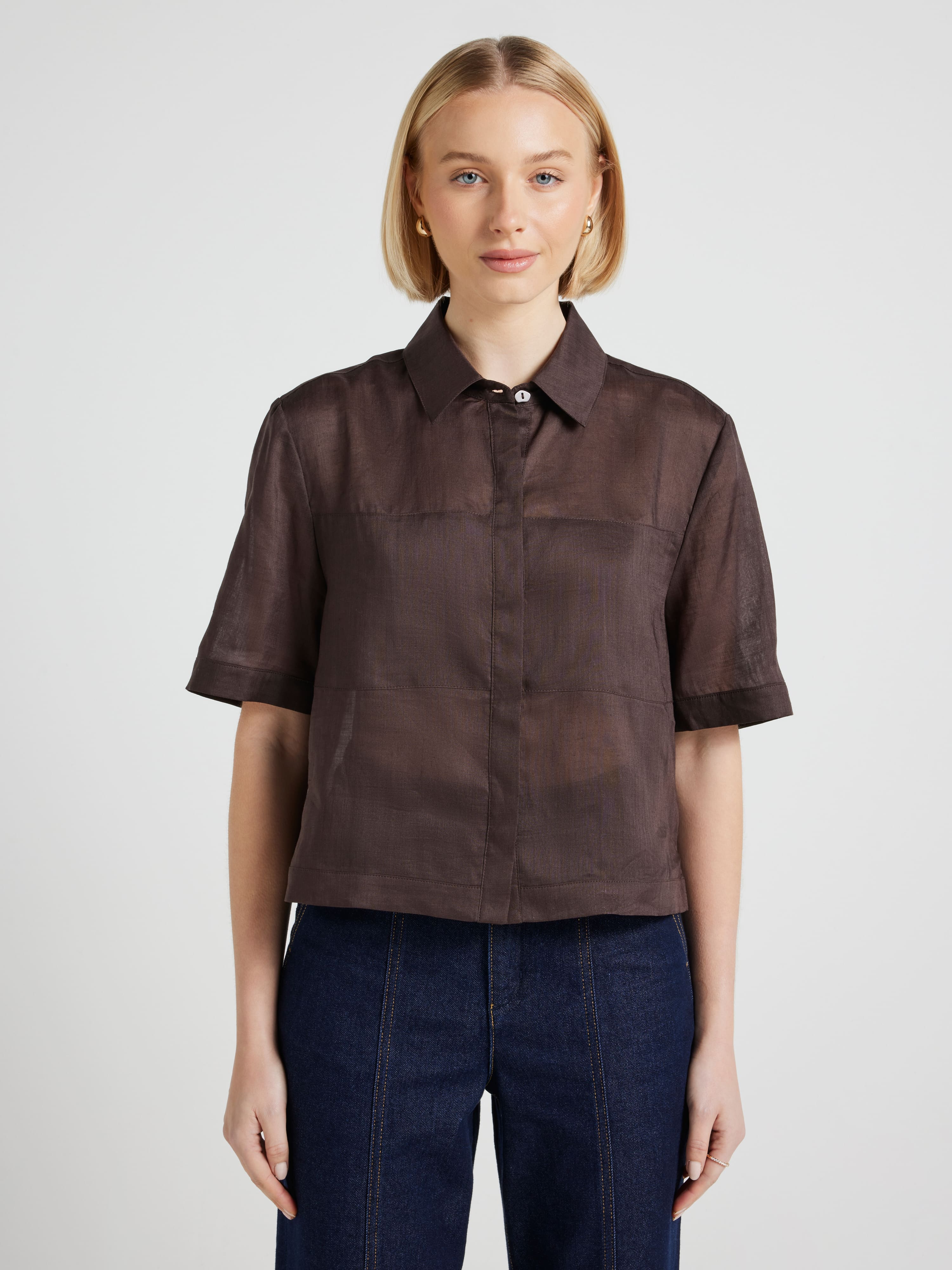 Brooklyn Sheer Crop Shirt