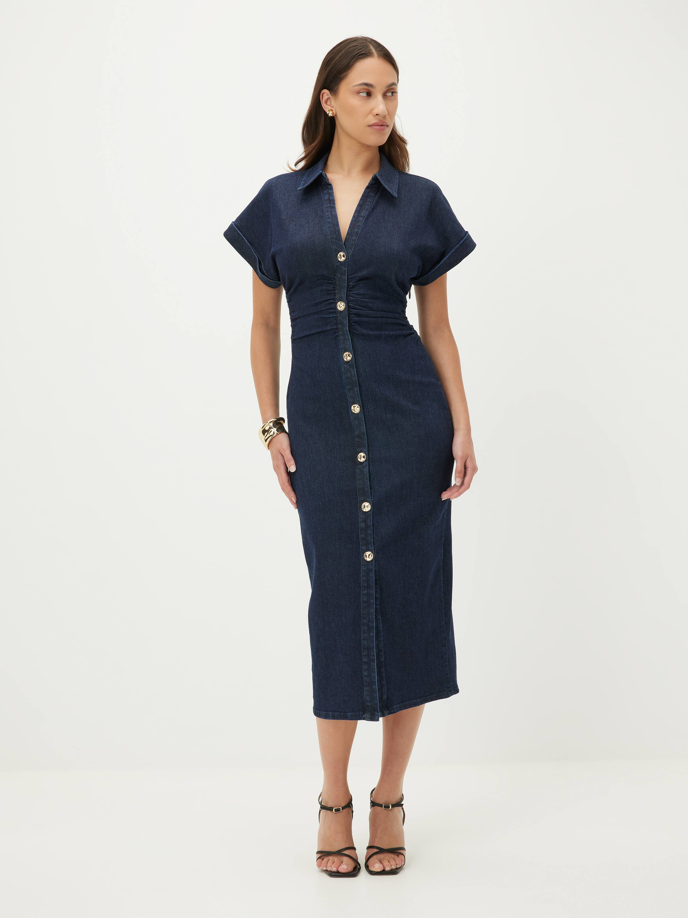 Dakota Ruched Denim Dress