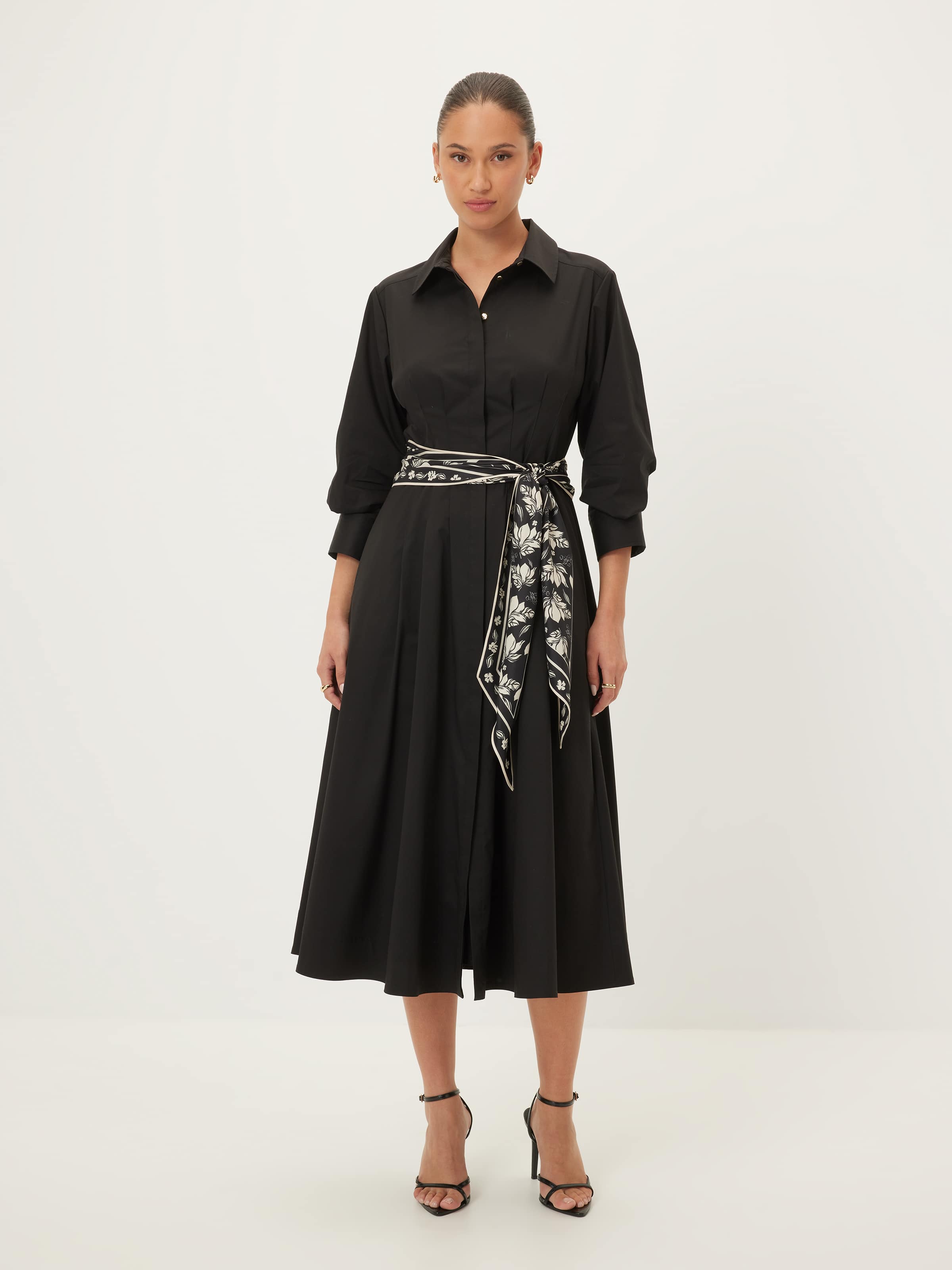 Simone Scarf Belt Shirt Dress