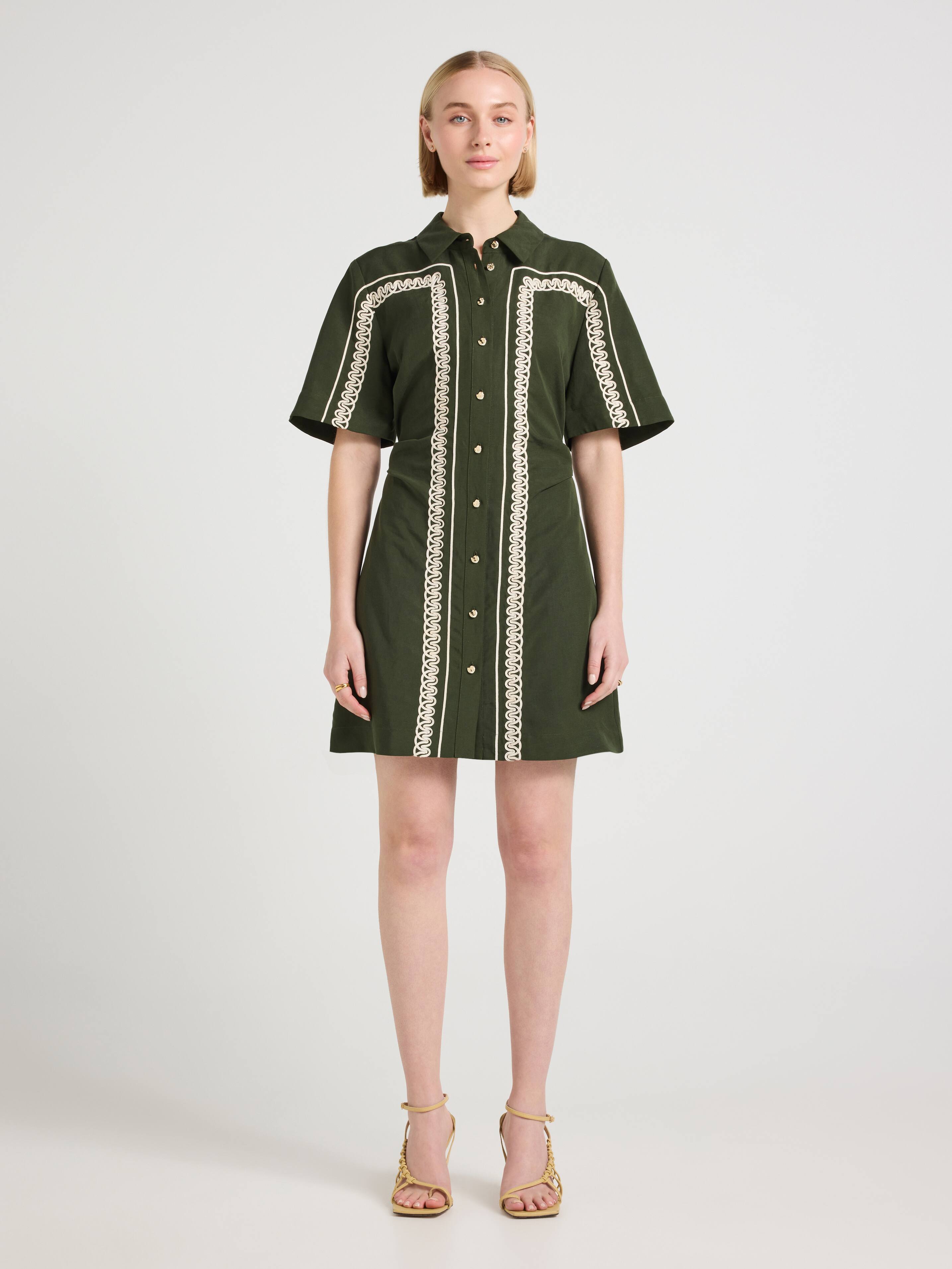Kiara Embroidered Shirt Dress