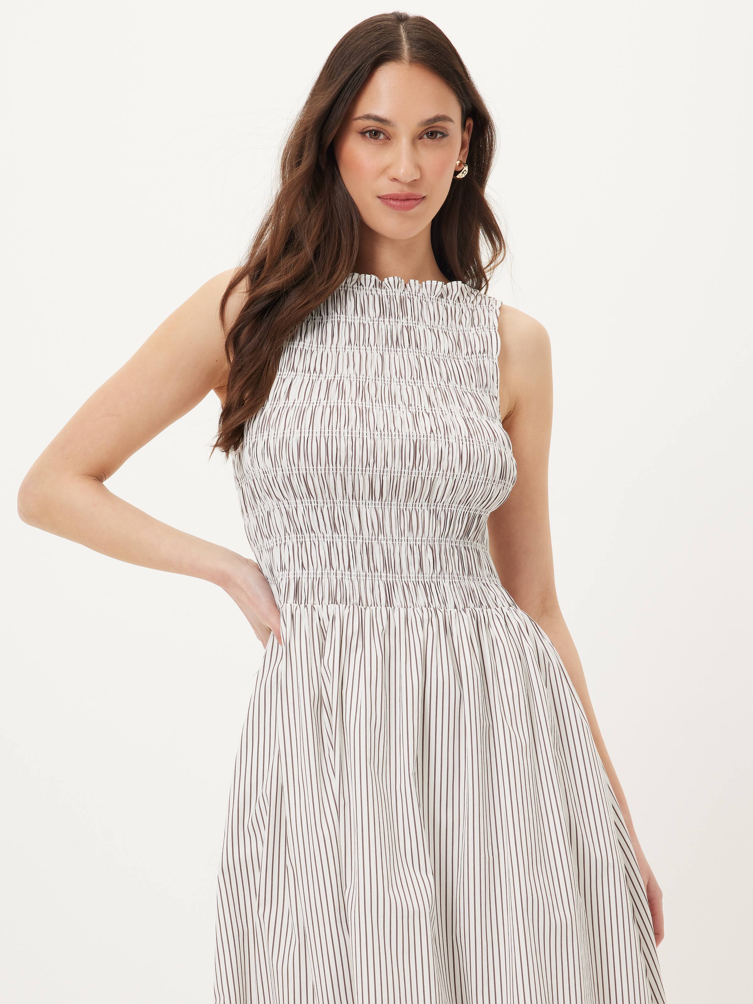 Cindy Shirred Midi Dress