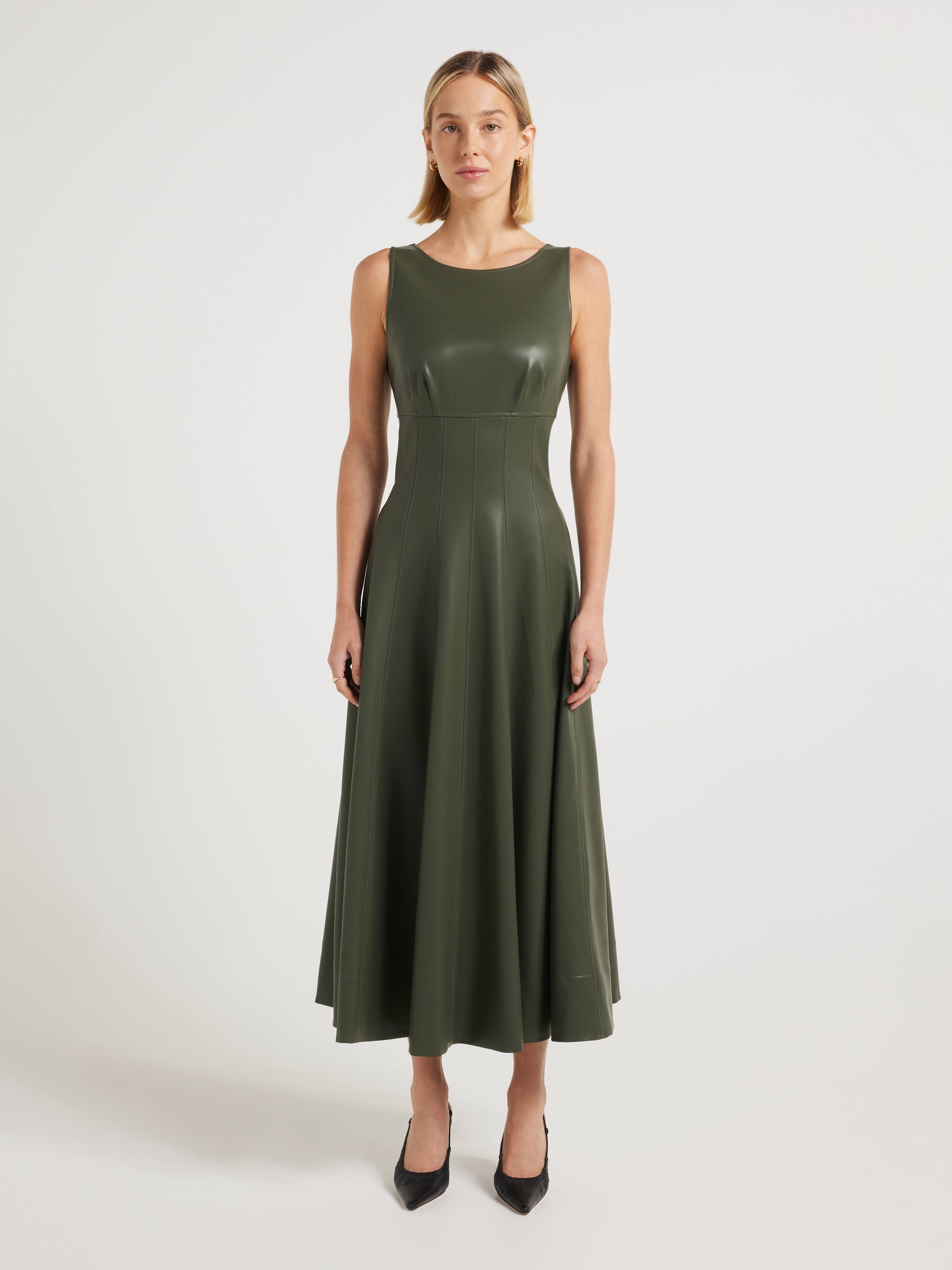 Osaka Faux Leather Midi Dress
