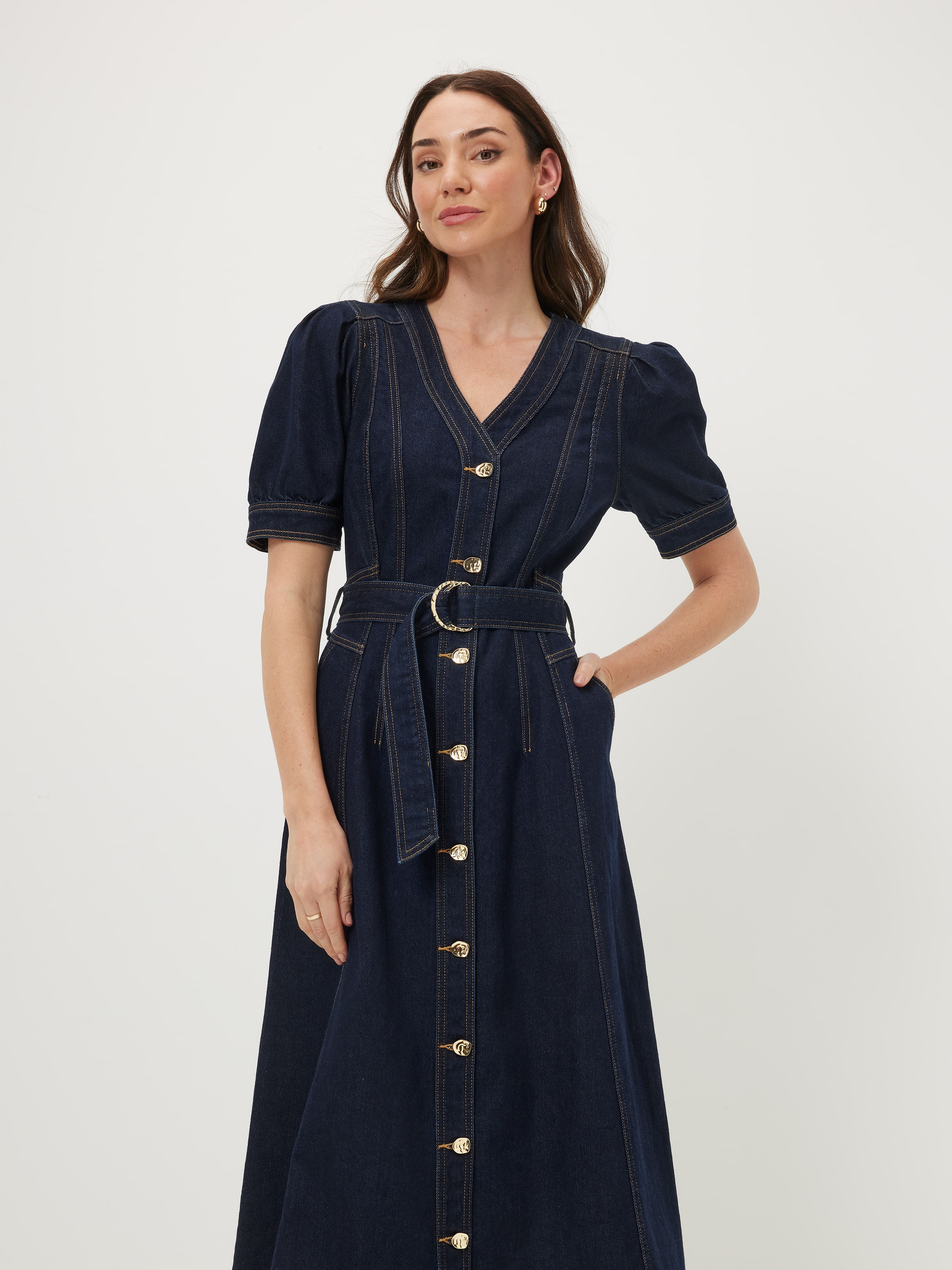 Victoria Denim Midi Dress