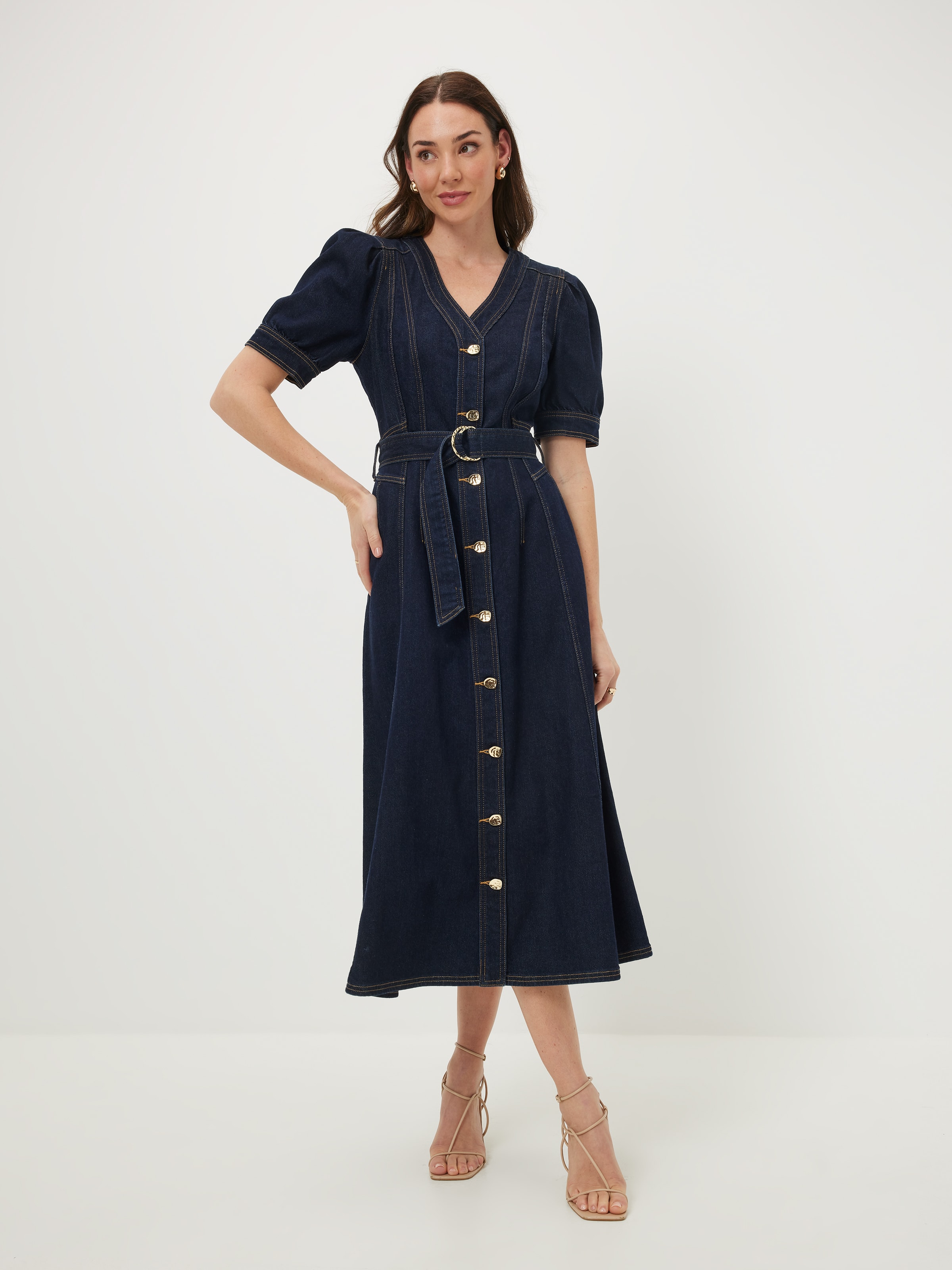 Victoria Denim Midi Dress