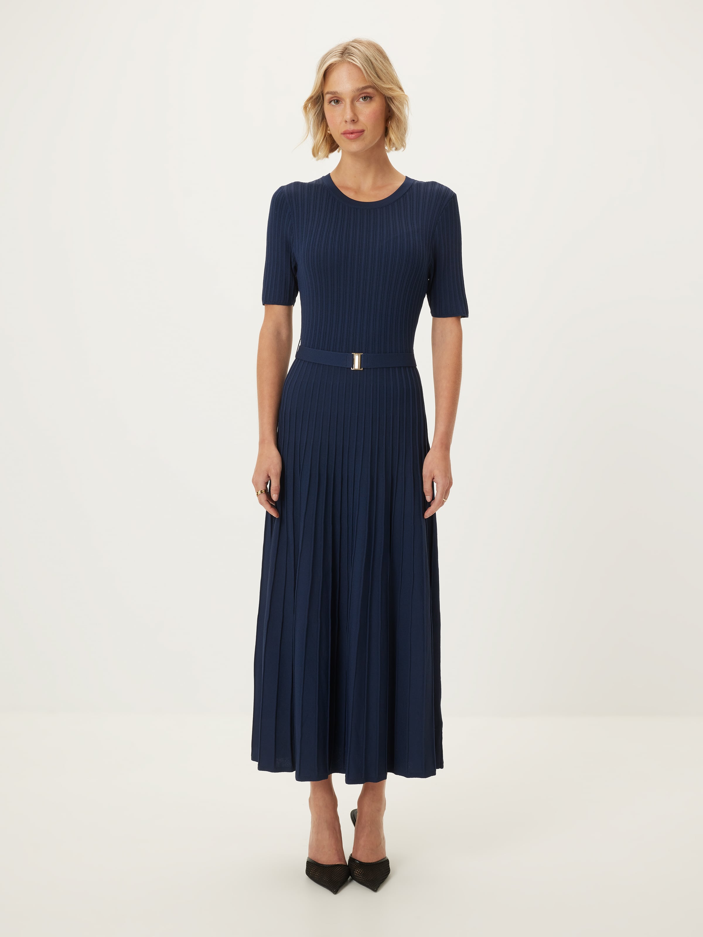 Dani Midi Belted Milano Dress