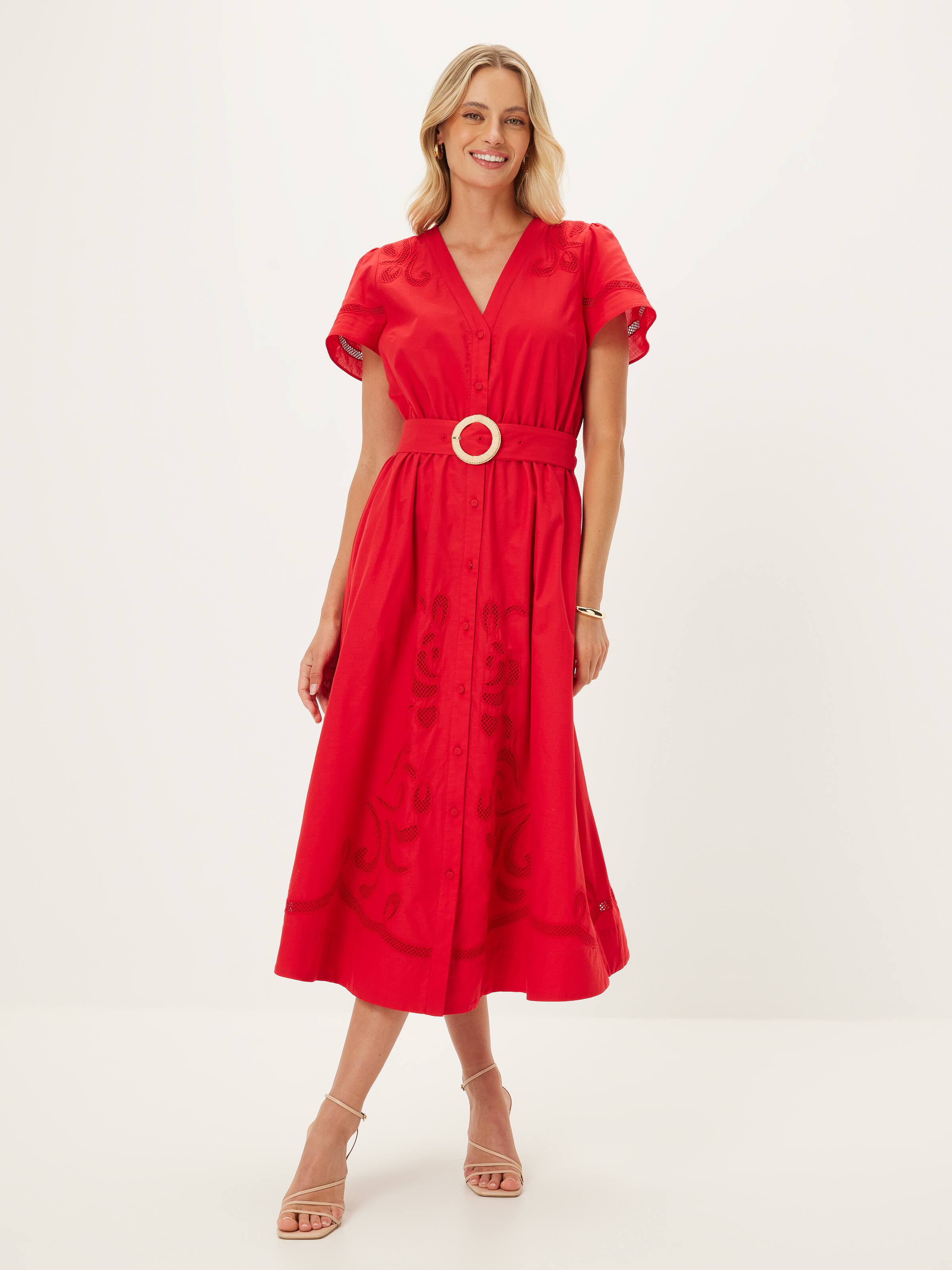 Cara Embroidered Shirt Dress