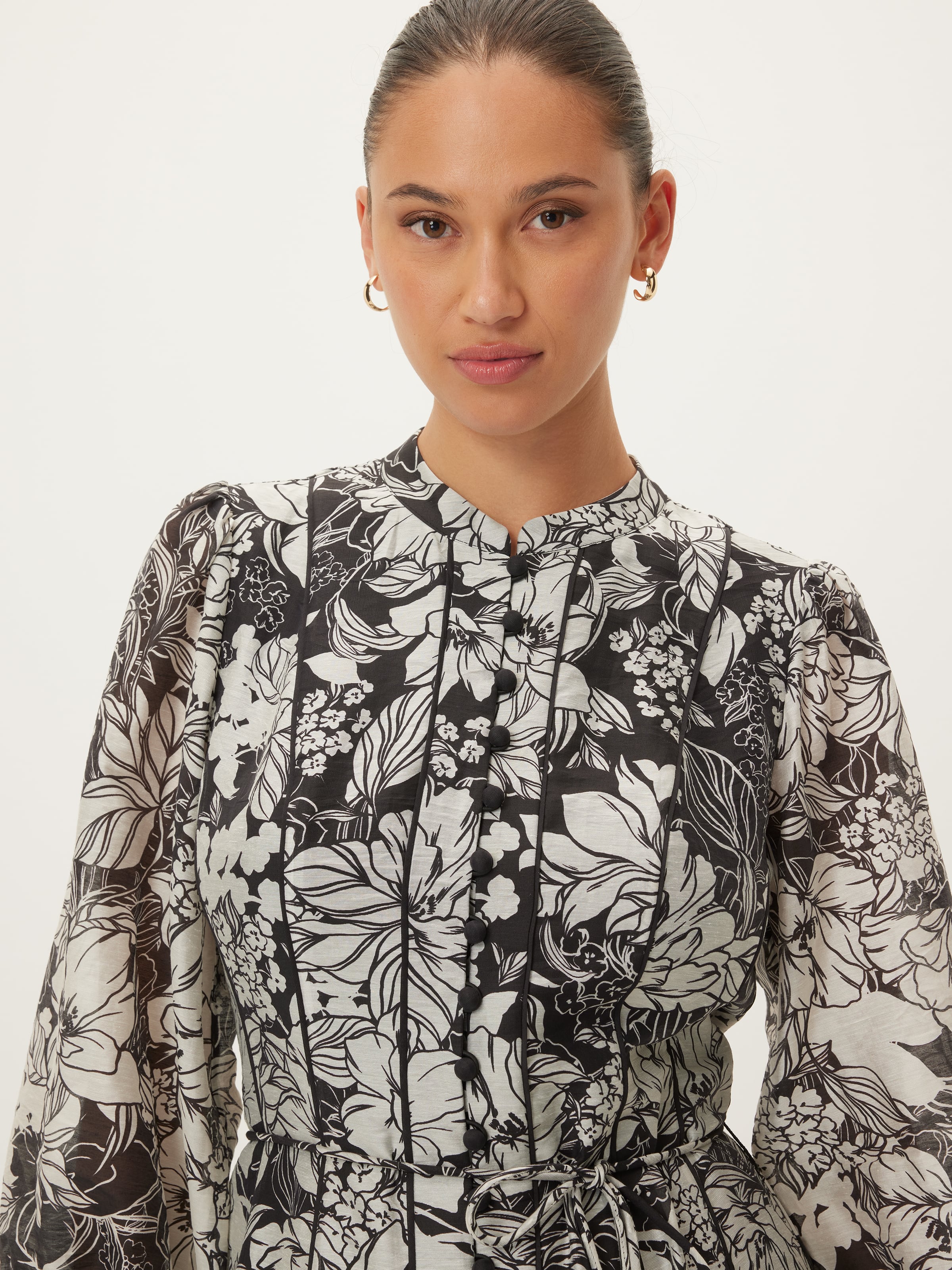 Melanie Placement Print Short Dress