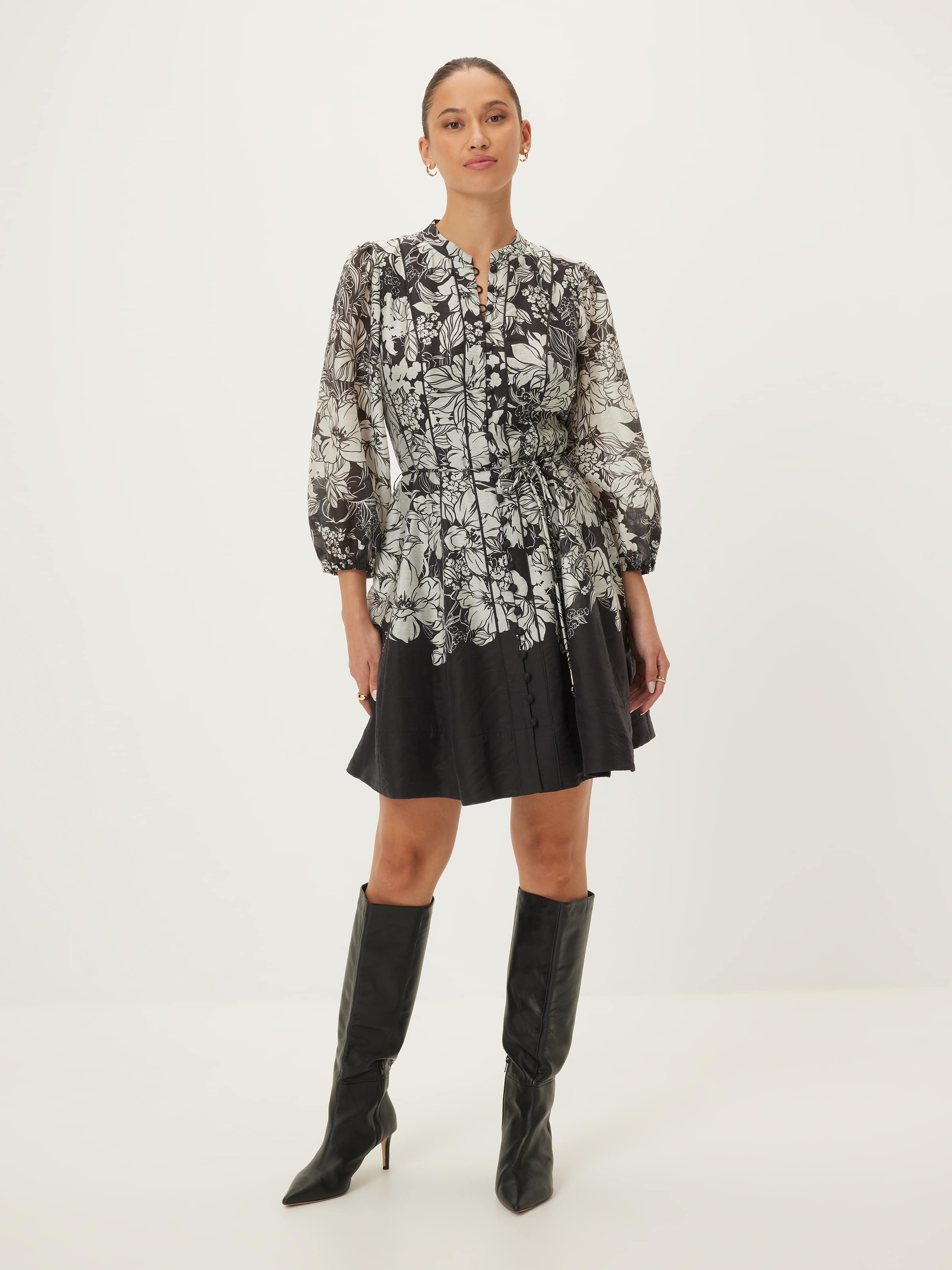 Melanie Placement Print Short Dress