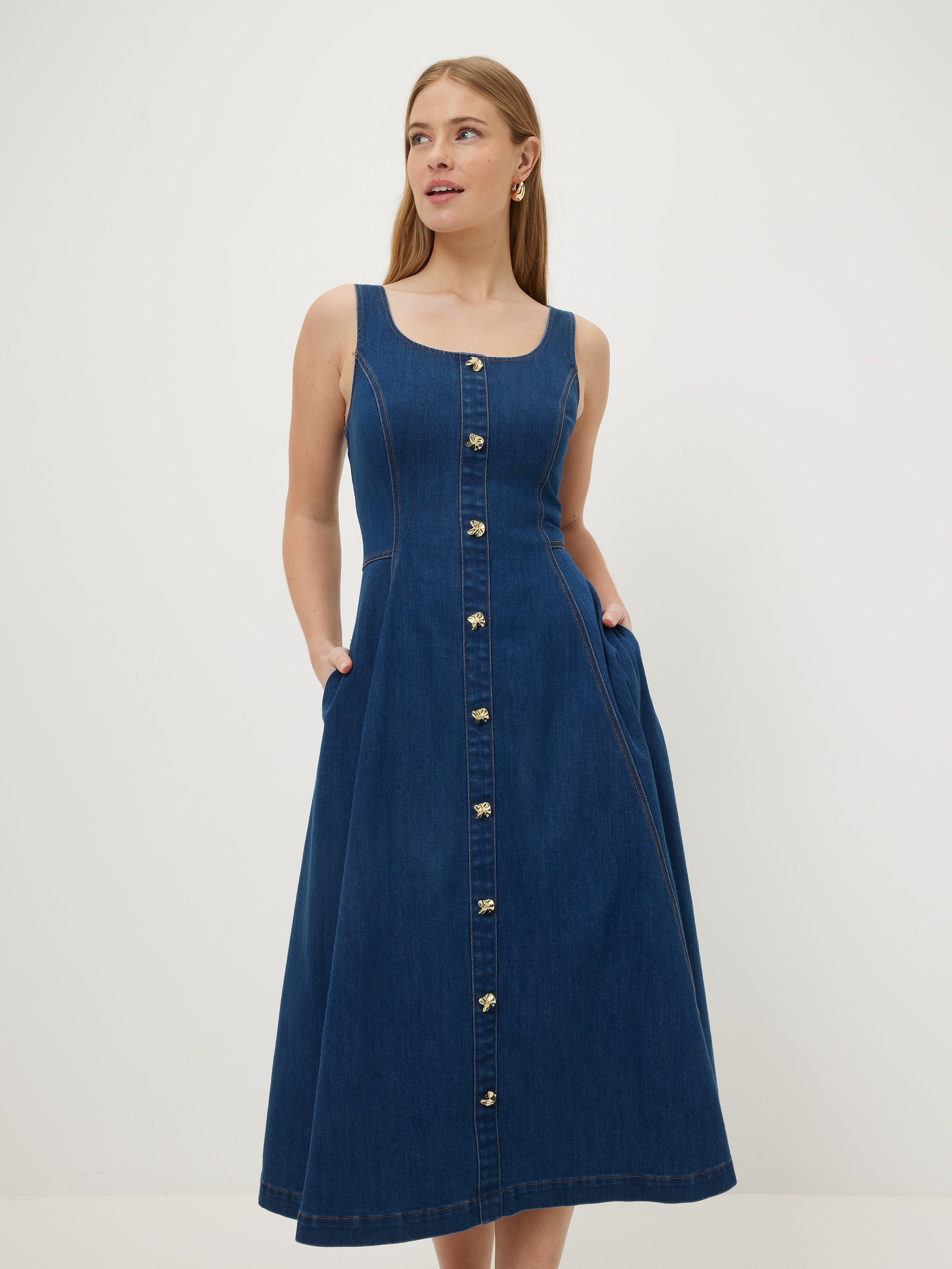 Florence Denim Midi Dress