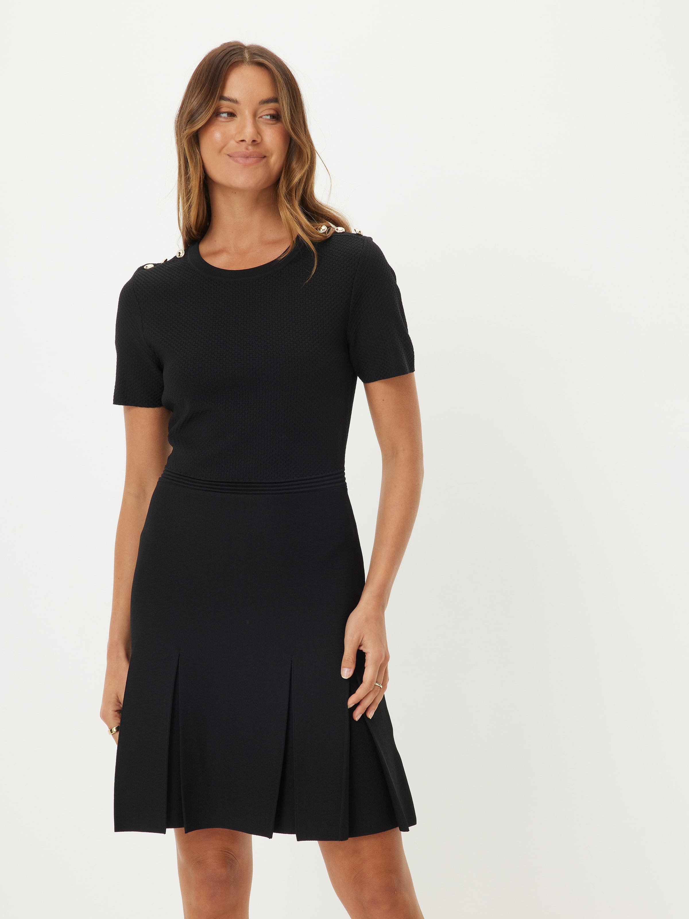 Liz Box Pleat Mini Dress