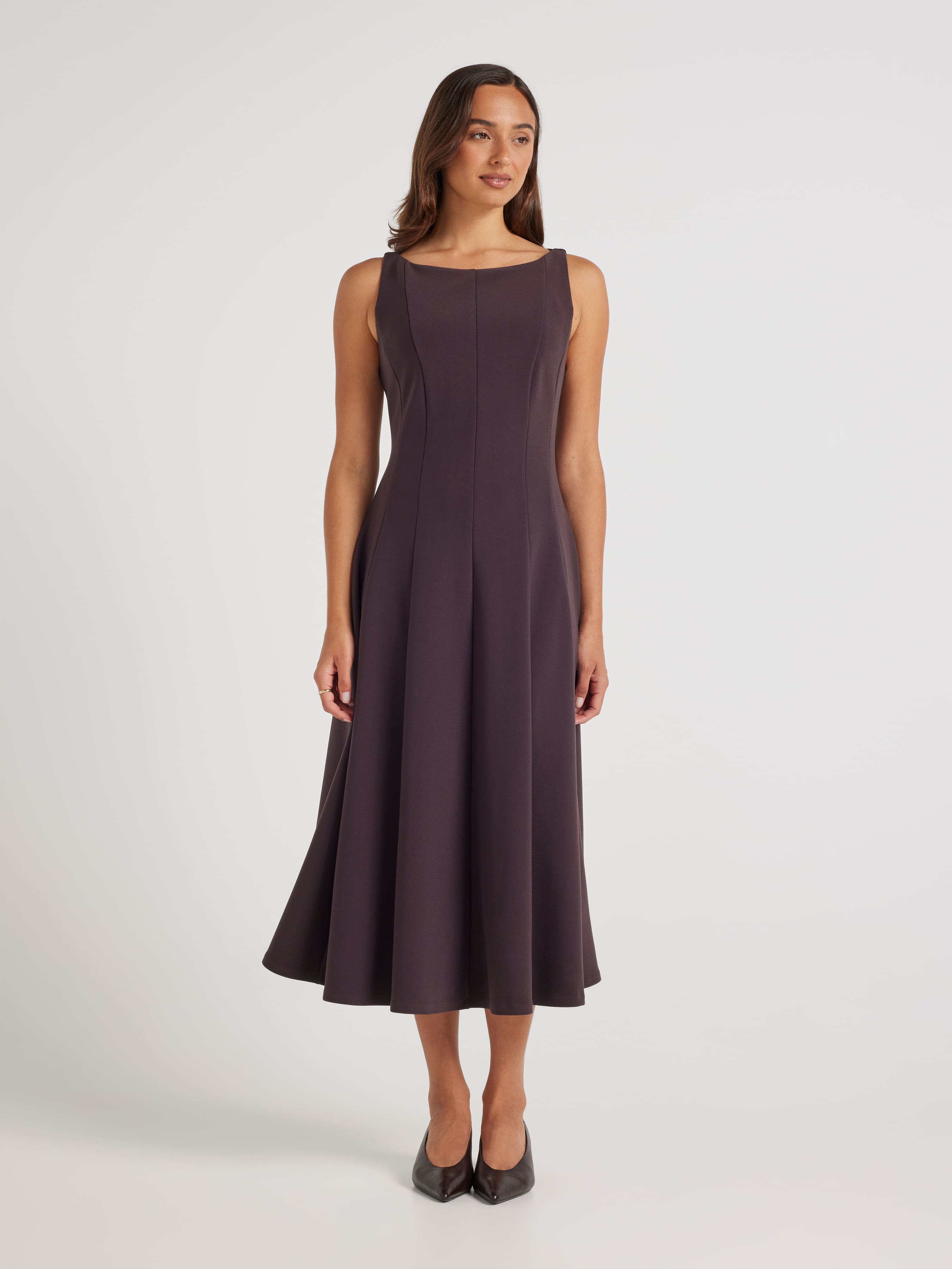 Rosie Boat Neck Fit & Flare Dress