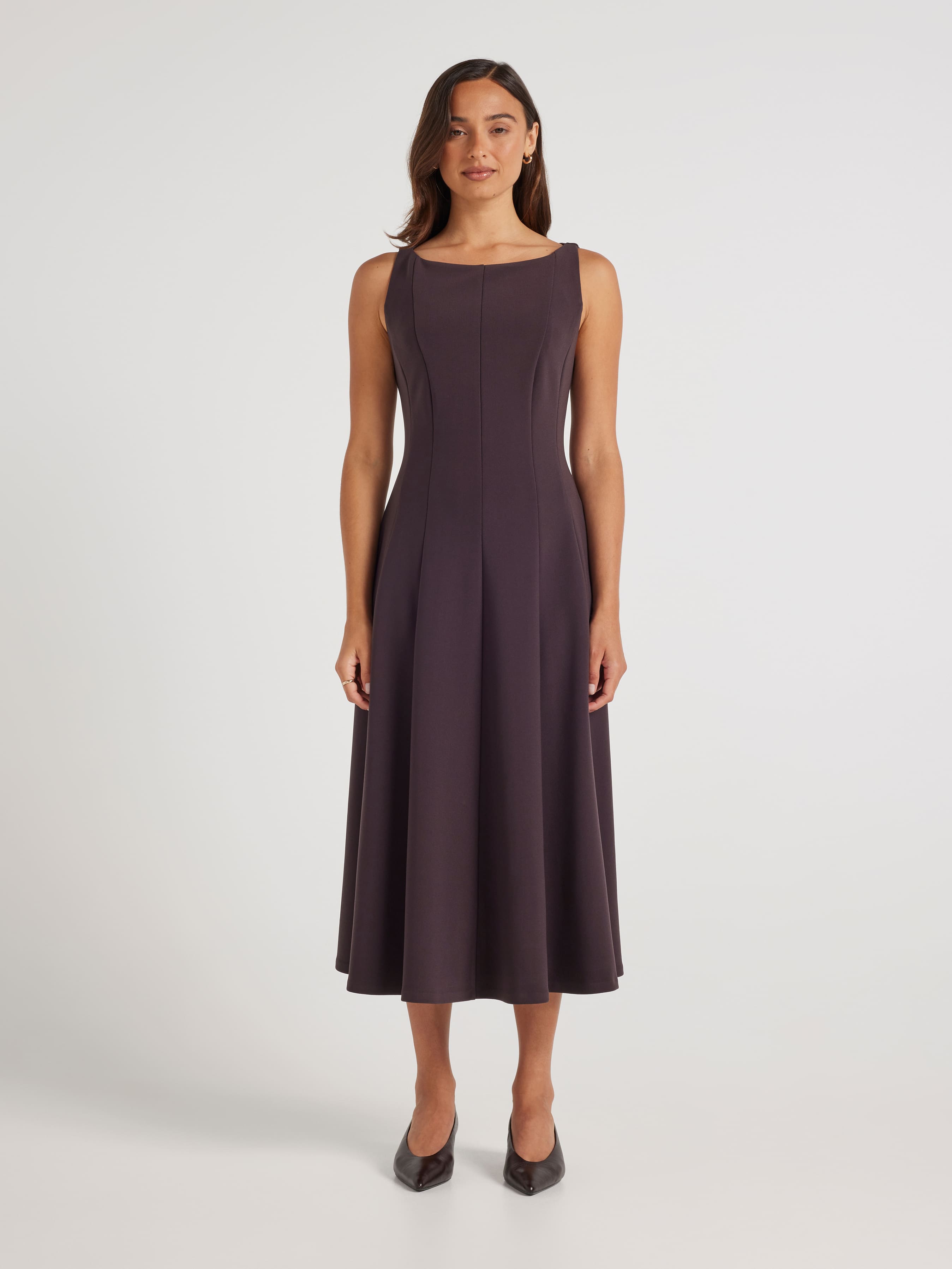 Rosie Boat Neck Fit & Flare Dress