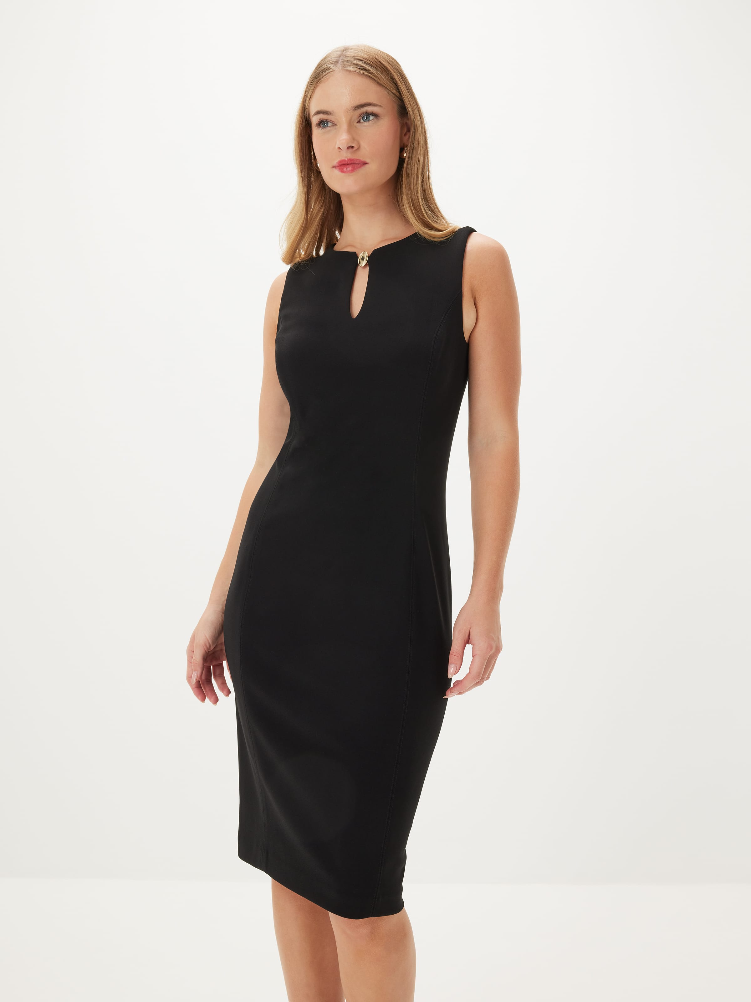 Rosie Button Neck Pencil Dress