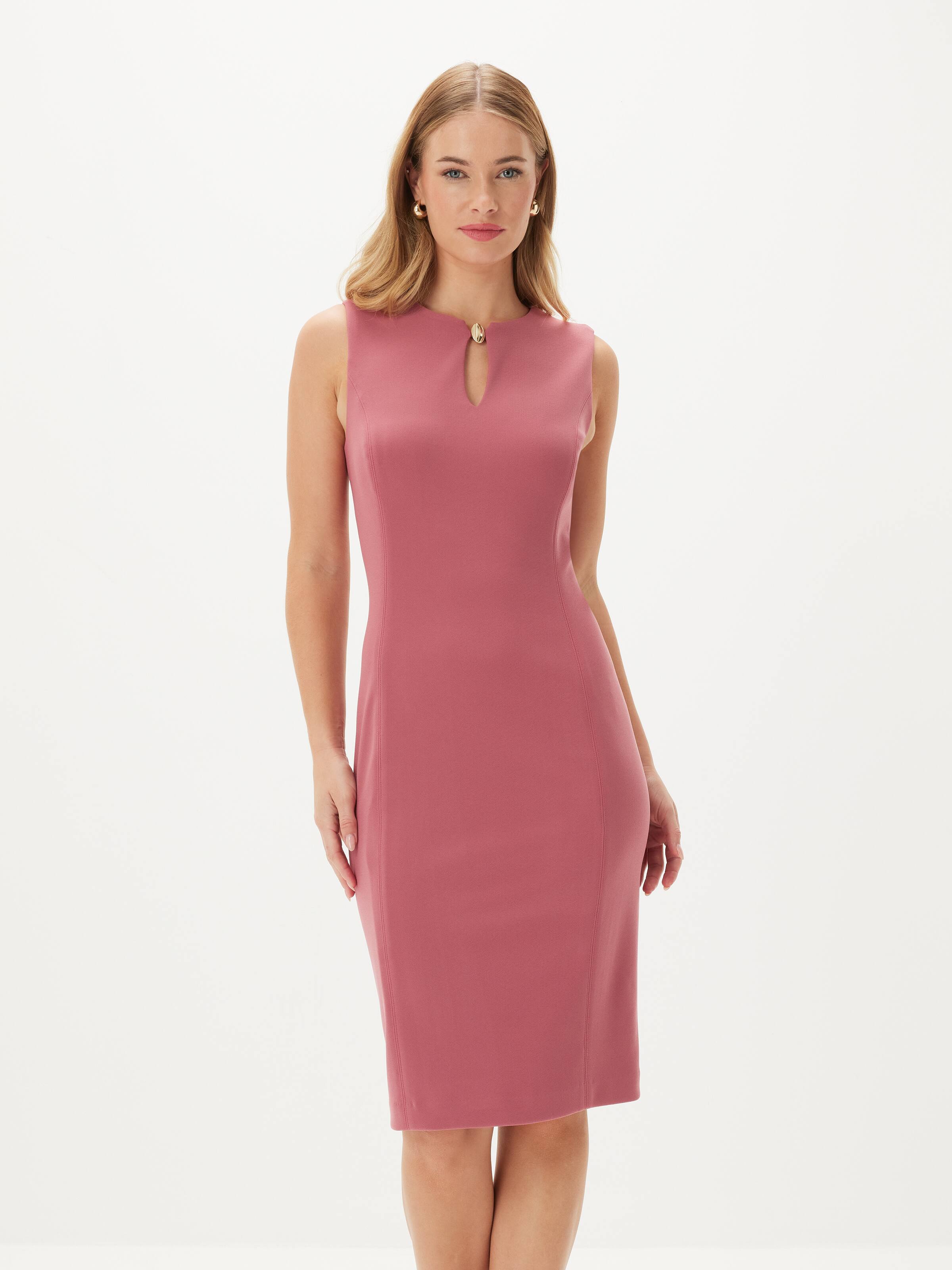 Rosie Button Neck Pencil Dress