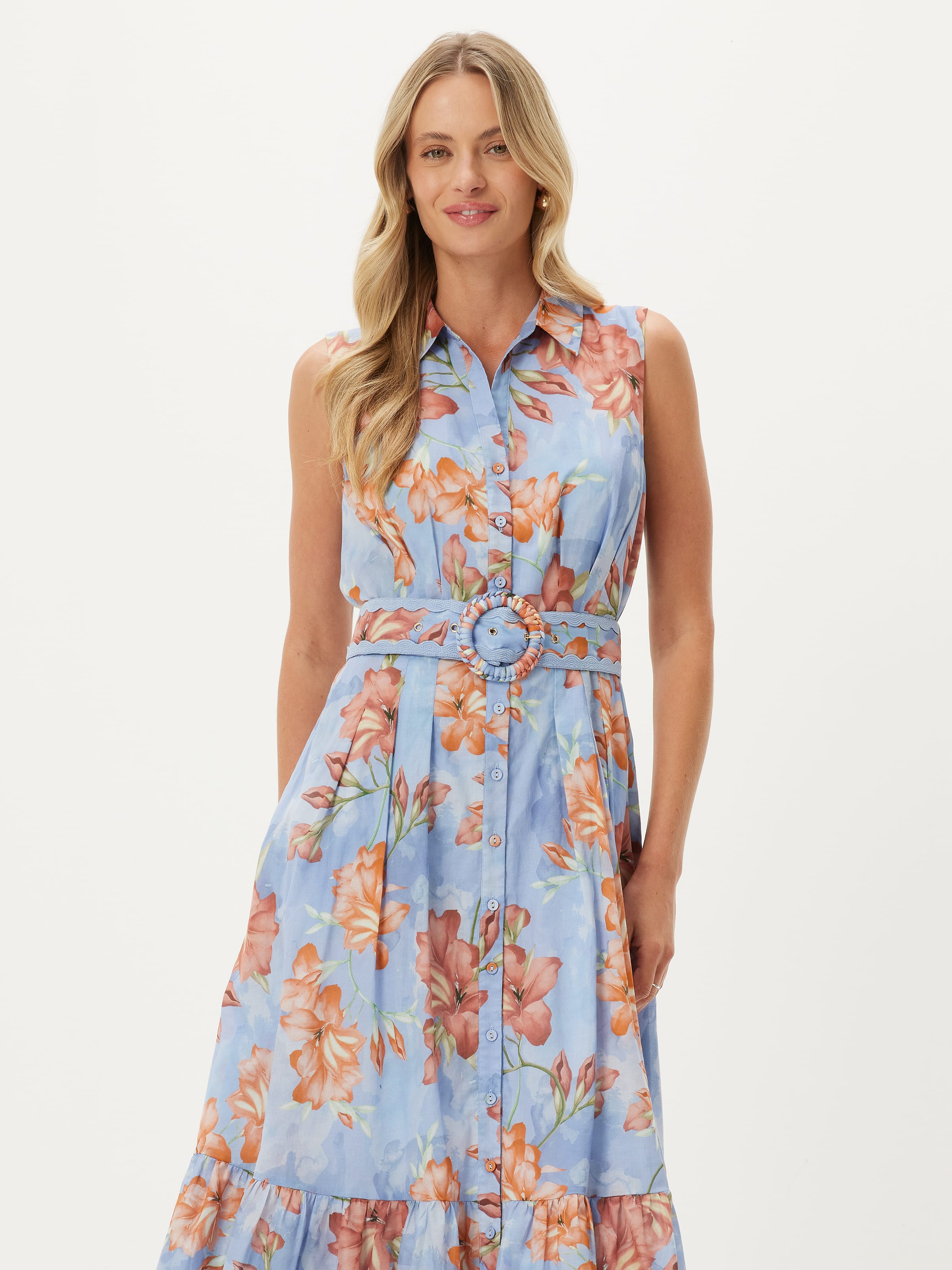 Kira Sleeveless Shirt Dress