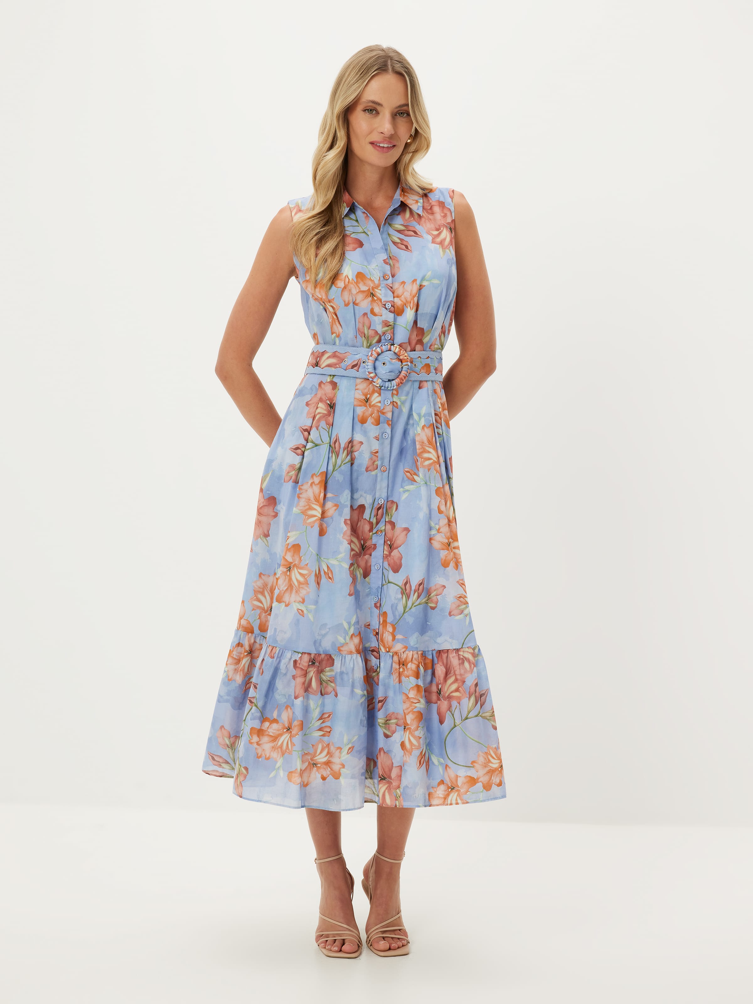 Kira Sleeveless Shirt Dress