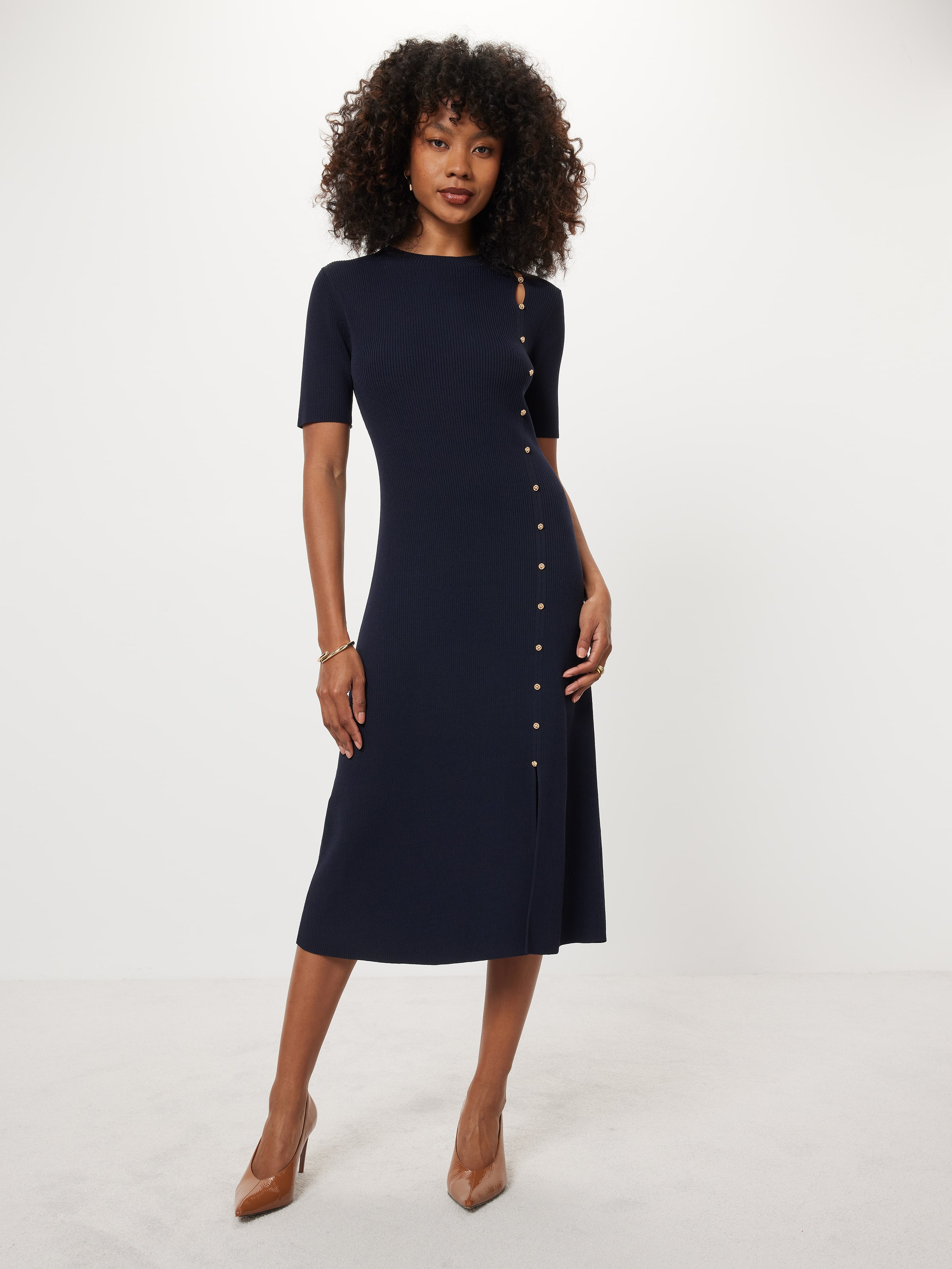 Martha Button Midi Dress