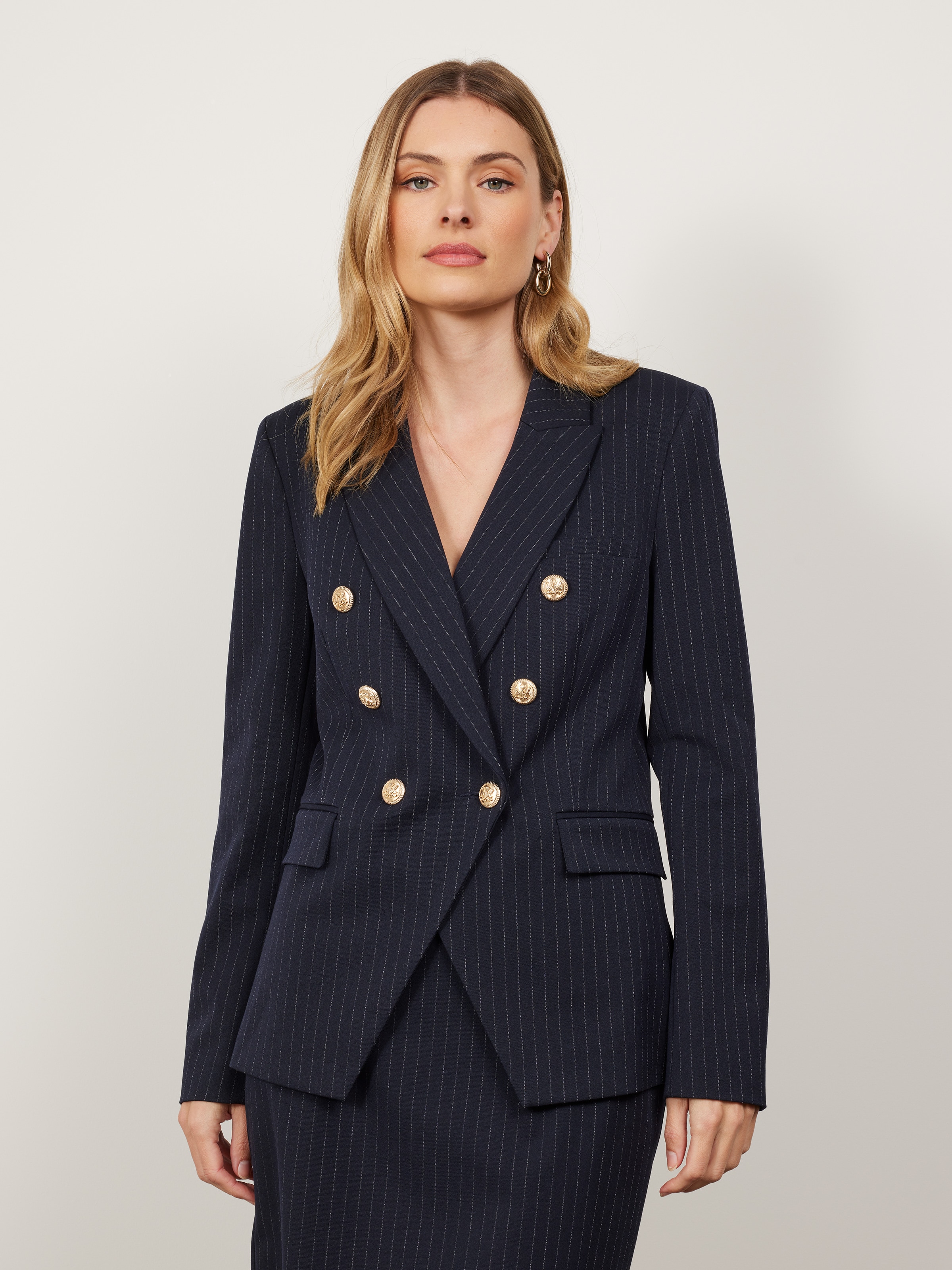 Take Risks Pinstripe Suit Jacket