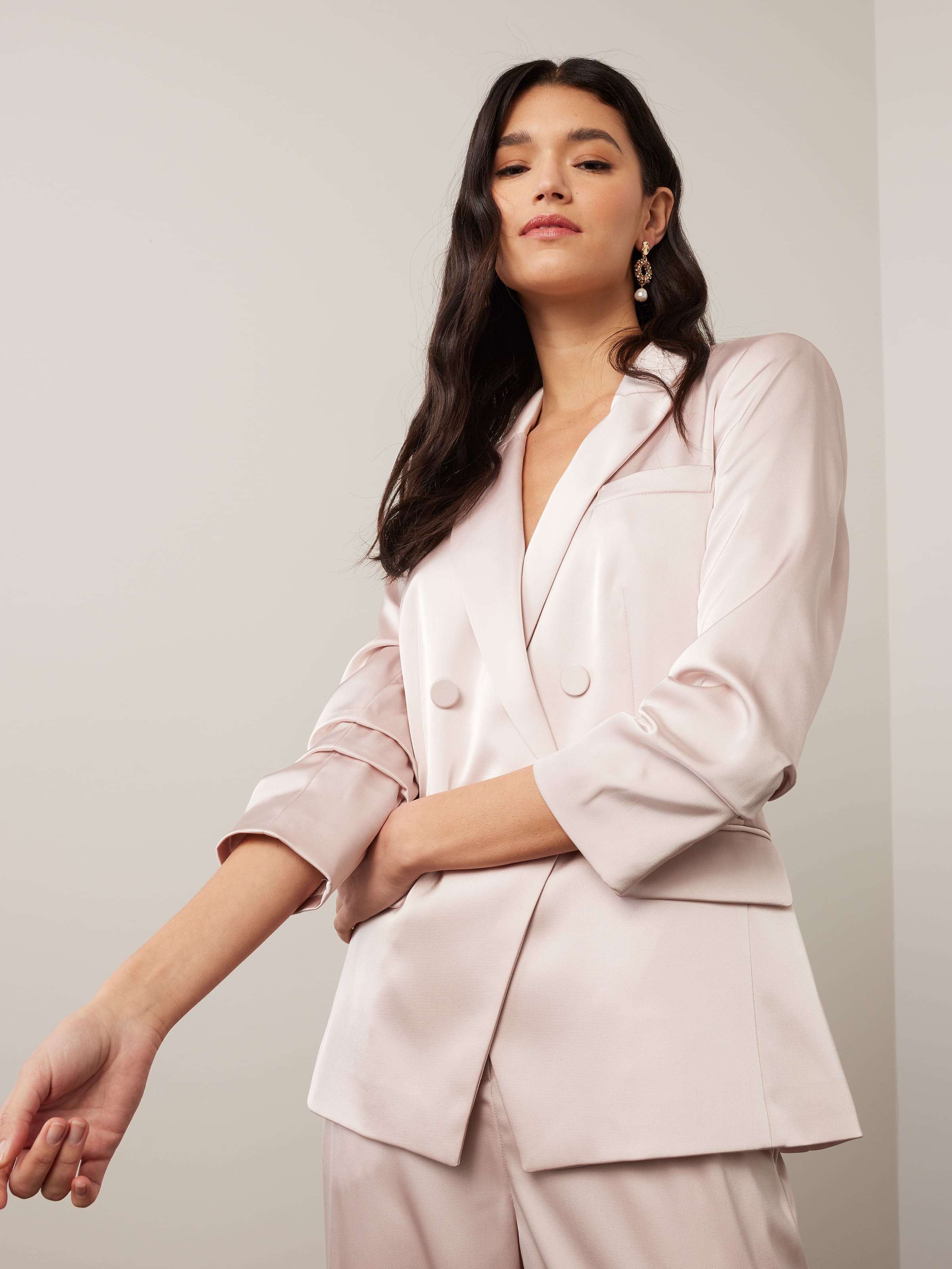 Say No More Satin Blazer                                                                                                        