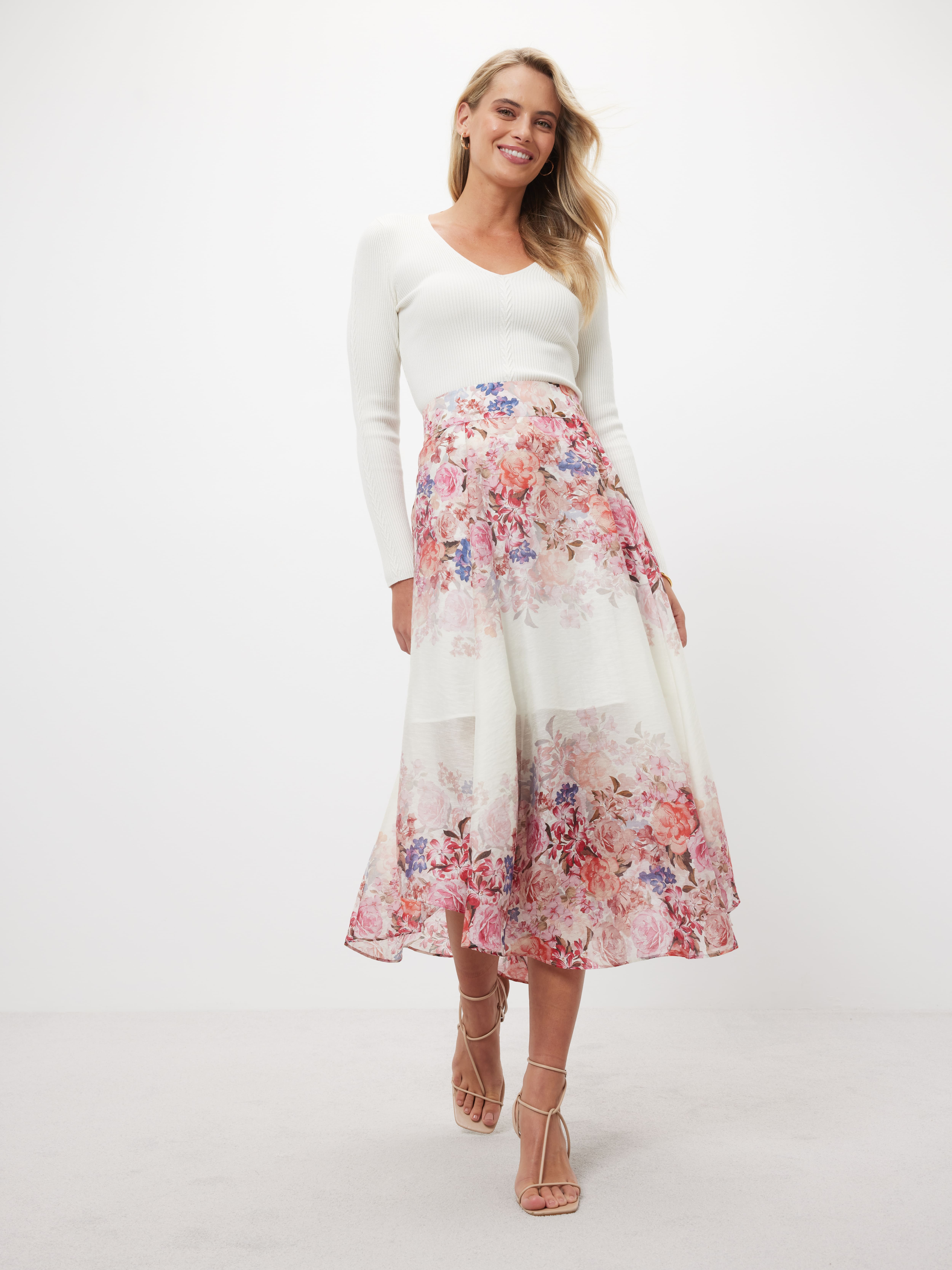 Party Floral Midi Skirt                                                                                                         