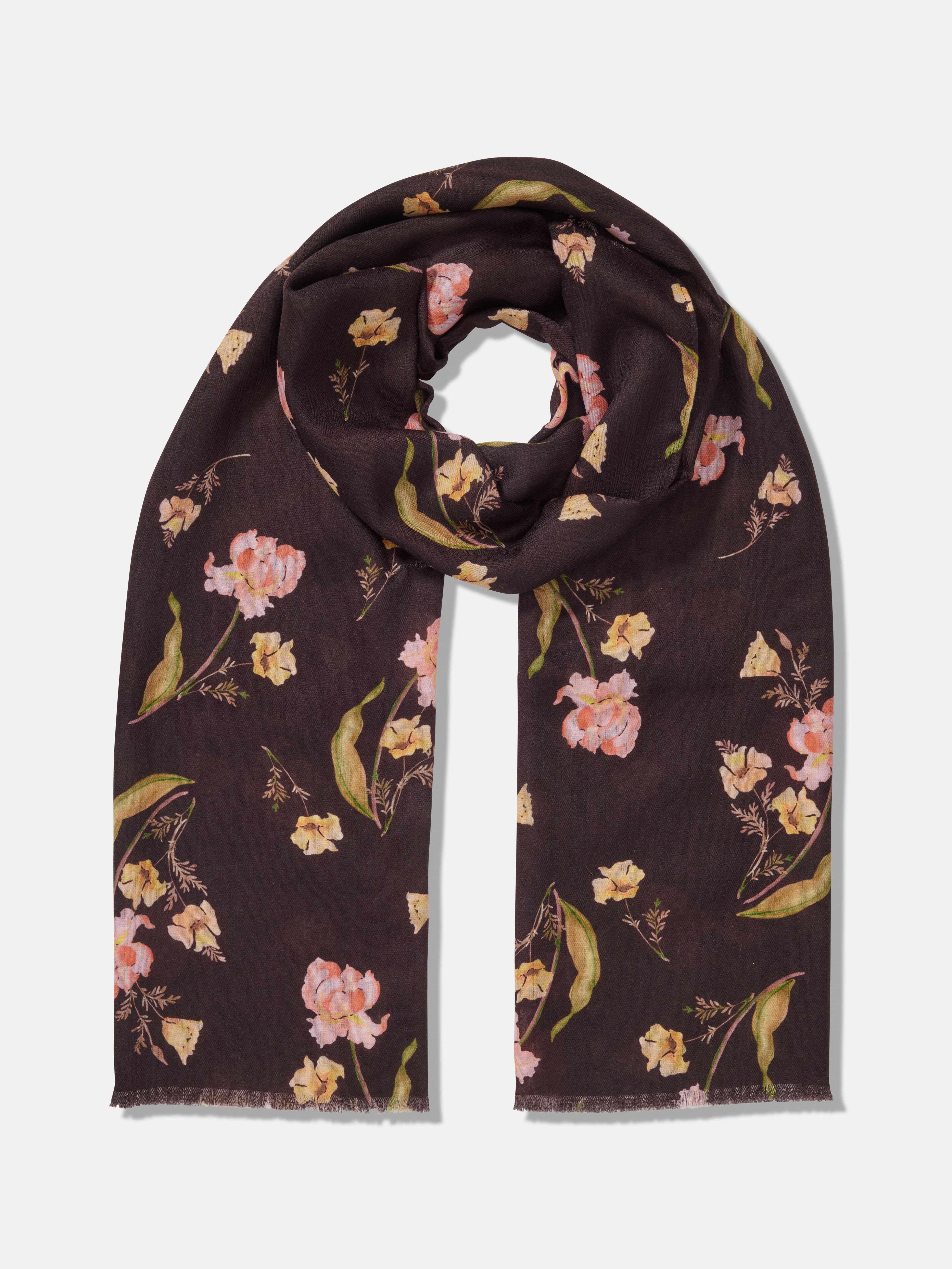 Falling Floral Woven Scarf                                                                                                      