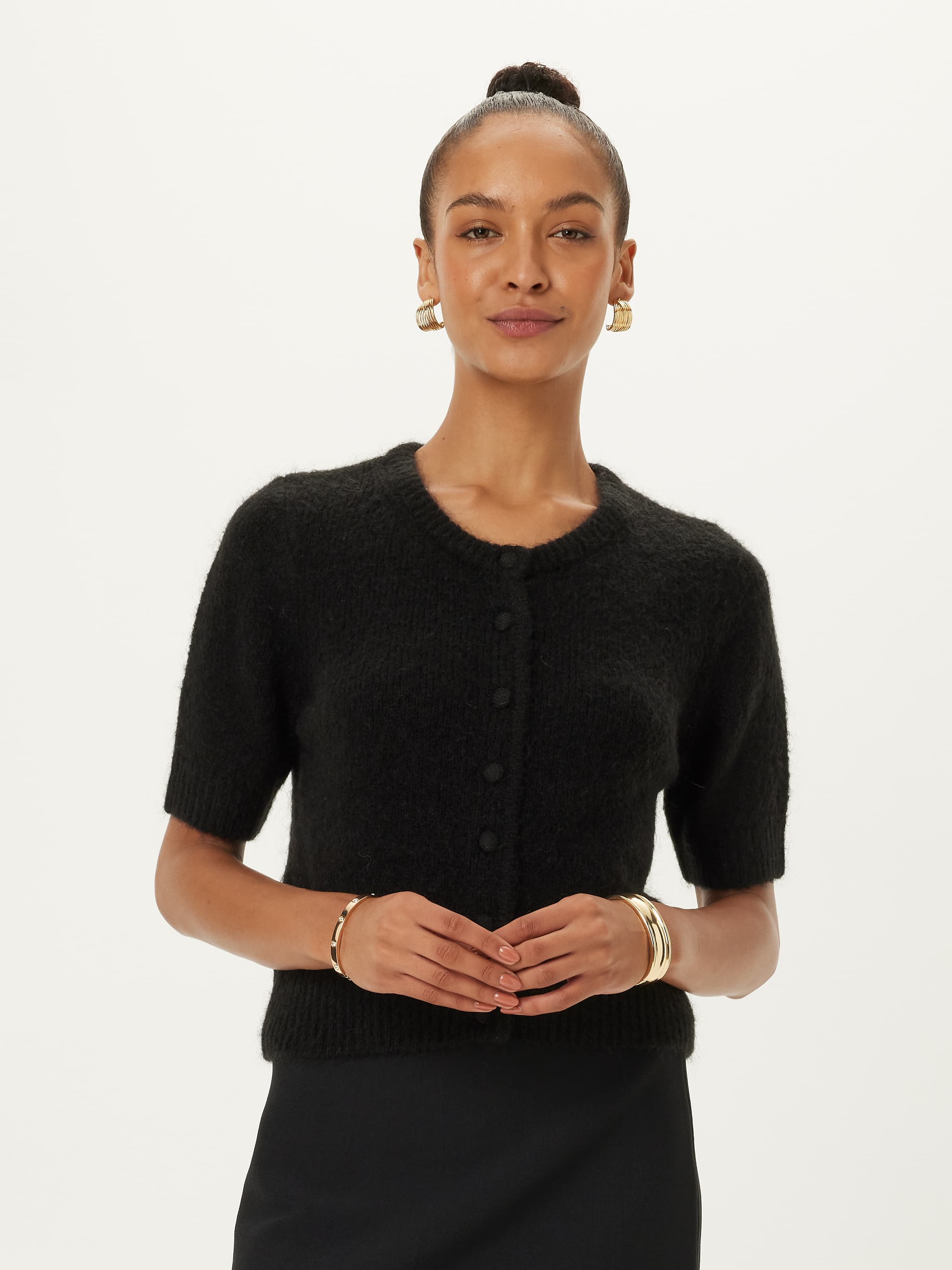 Sarah Fluffy Short Sleeve Cardigan                                                                                              
