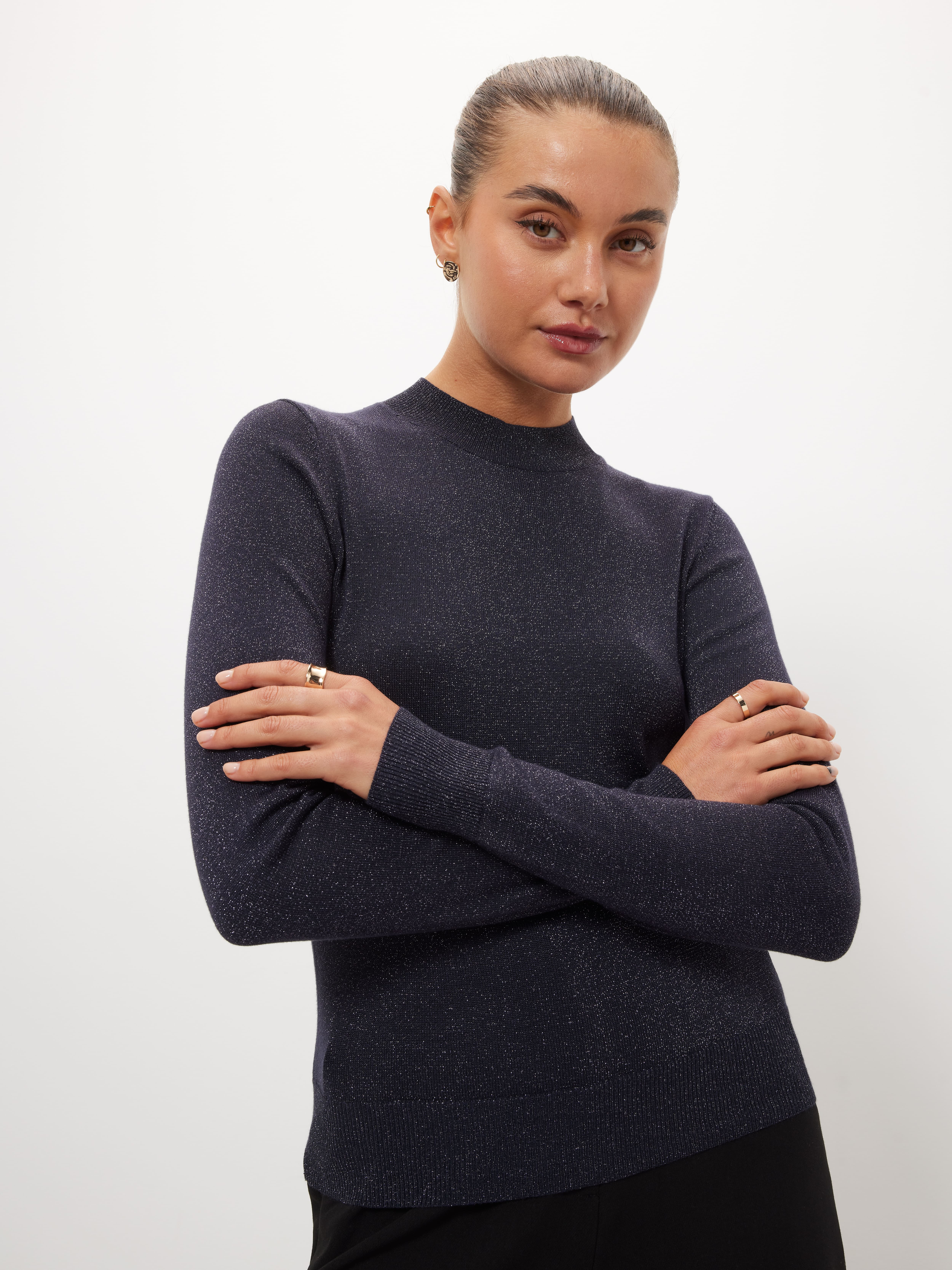 Lianna Lurex High Neck Knit                                                                                                     