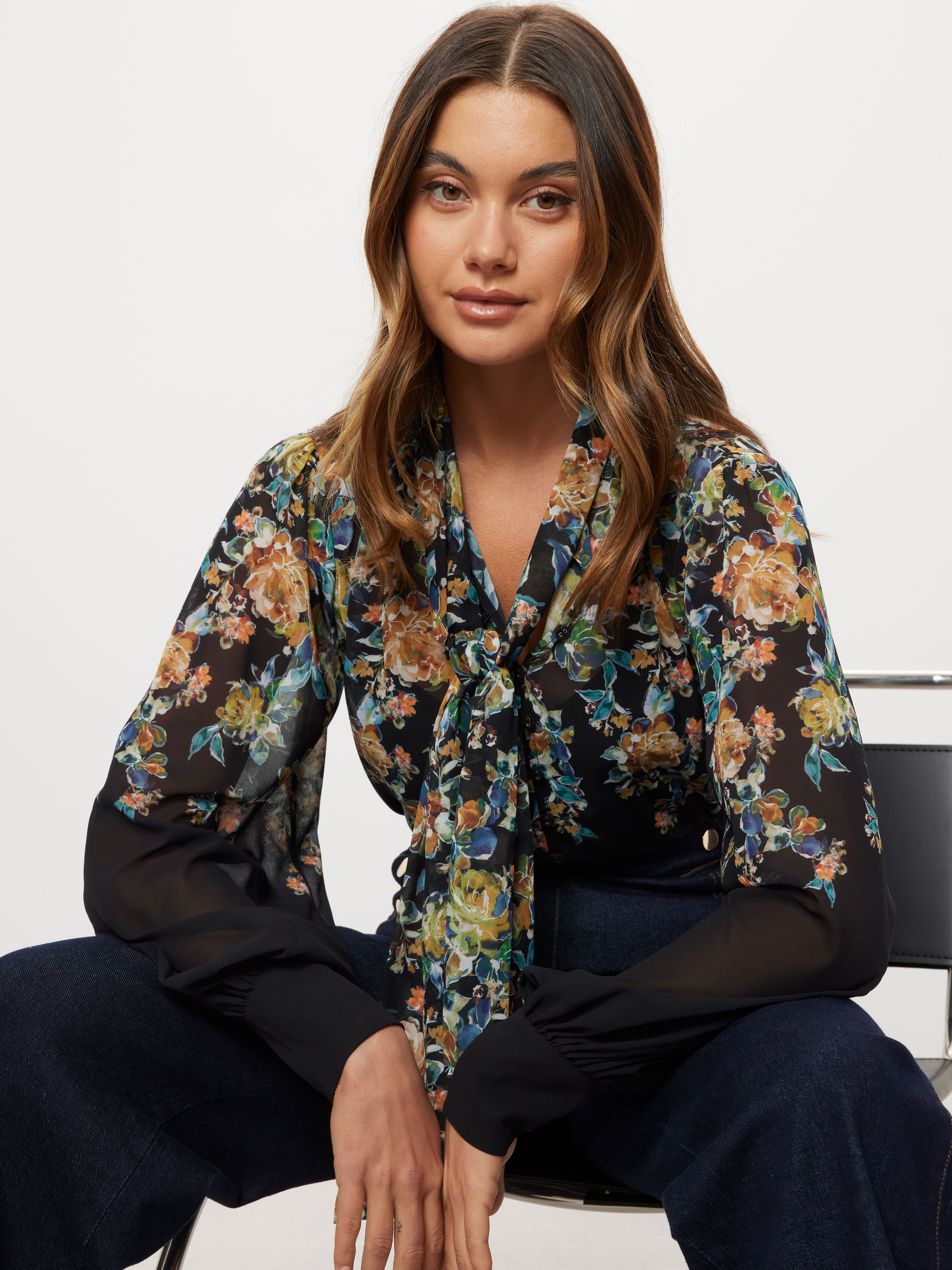 Amelia Tie Neck Blouse                                                                                                          