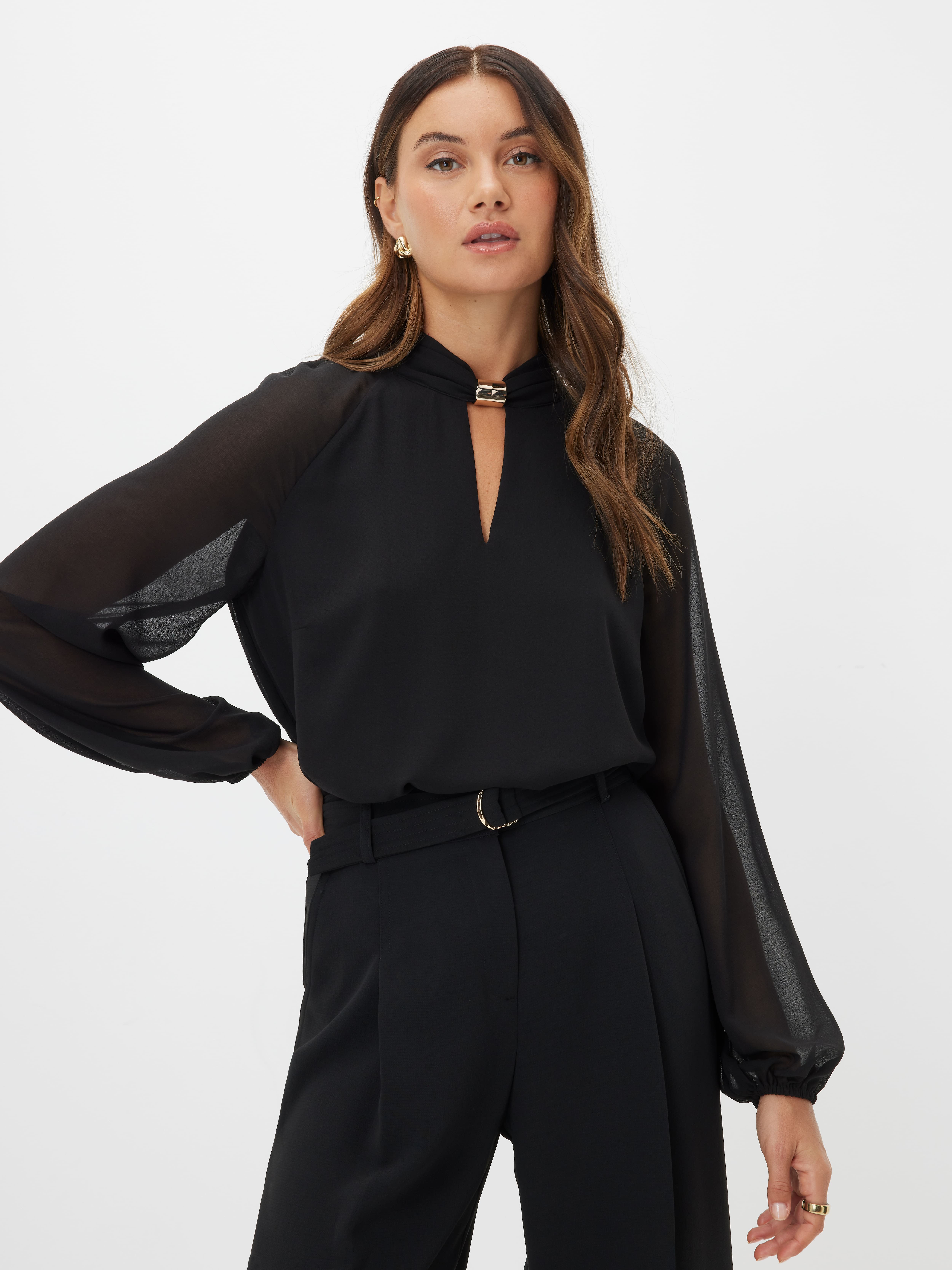 Tanya Sheer Sleeve Blouse                                                                                                       