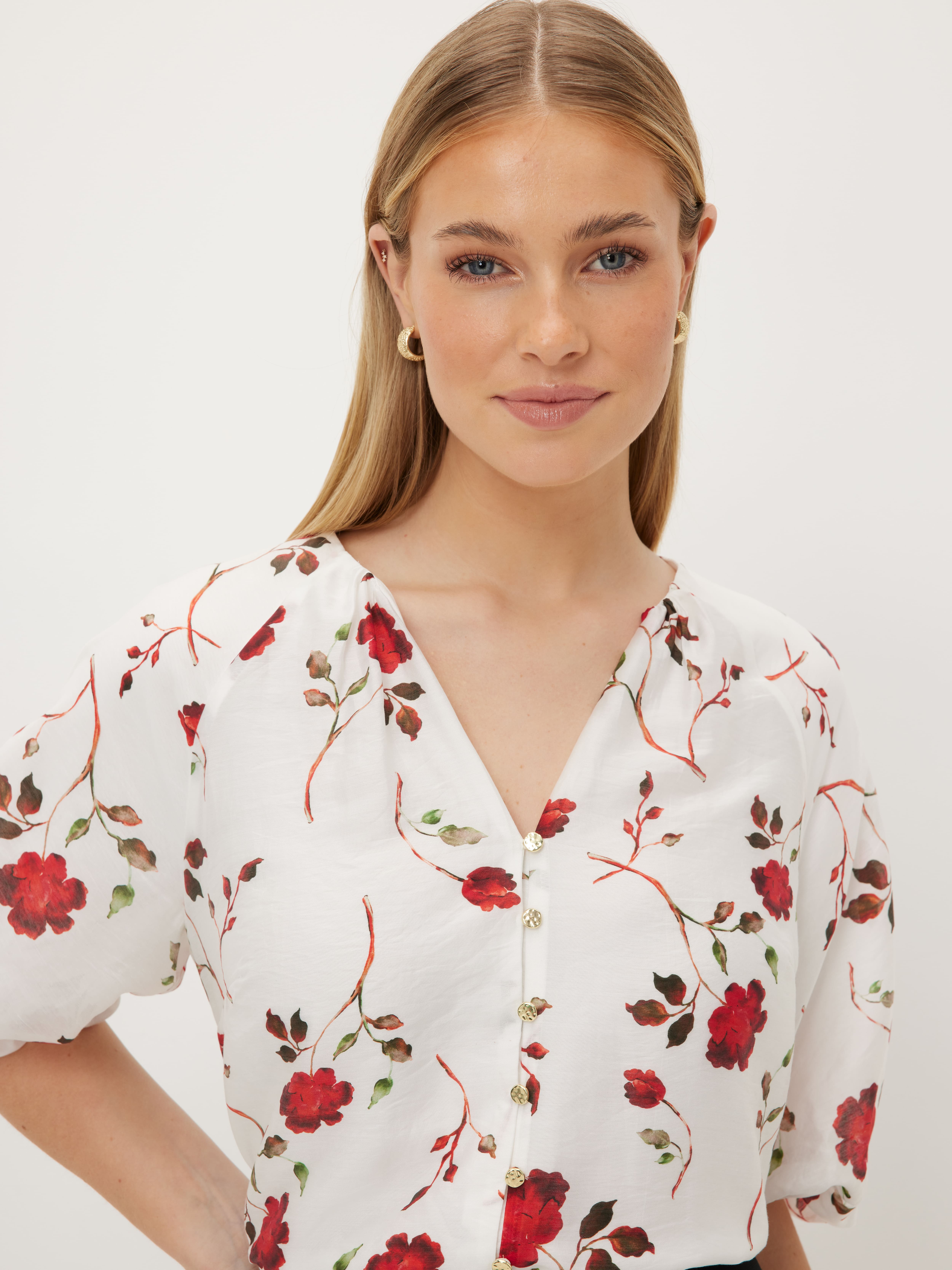 Rose 3/4 Sleeve Blouse                                                                                                          