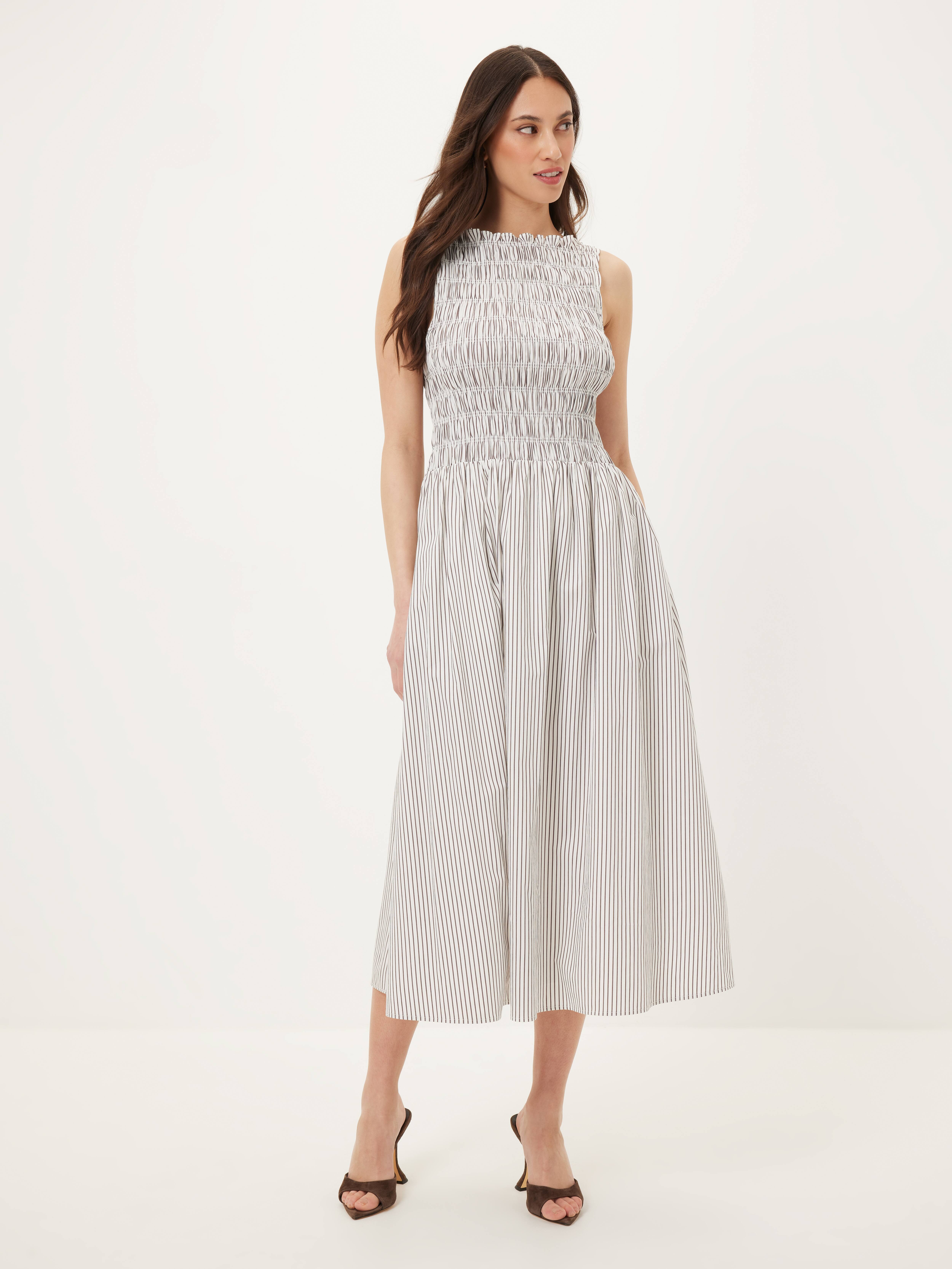 Cindy Shirred Midi Dress                                                                                                        