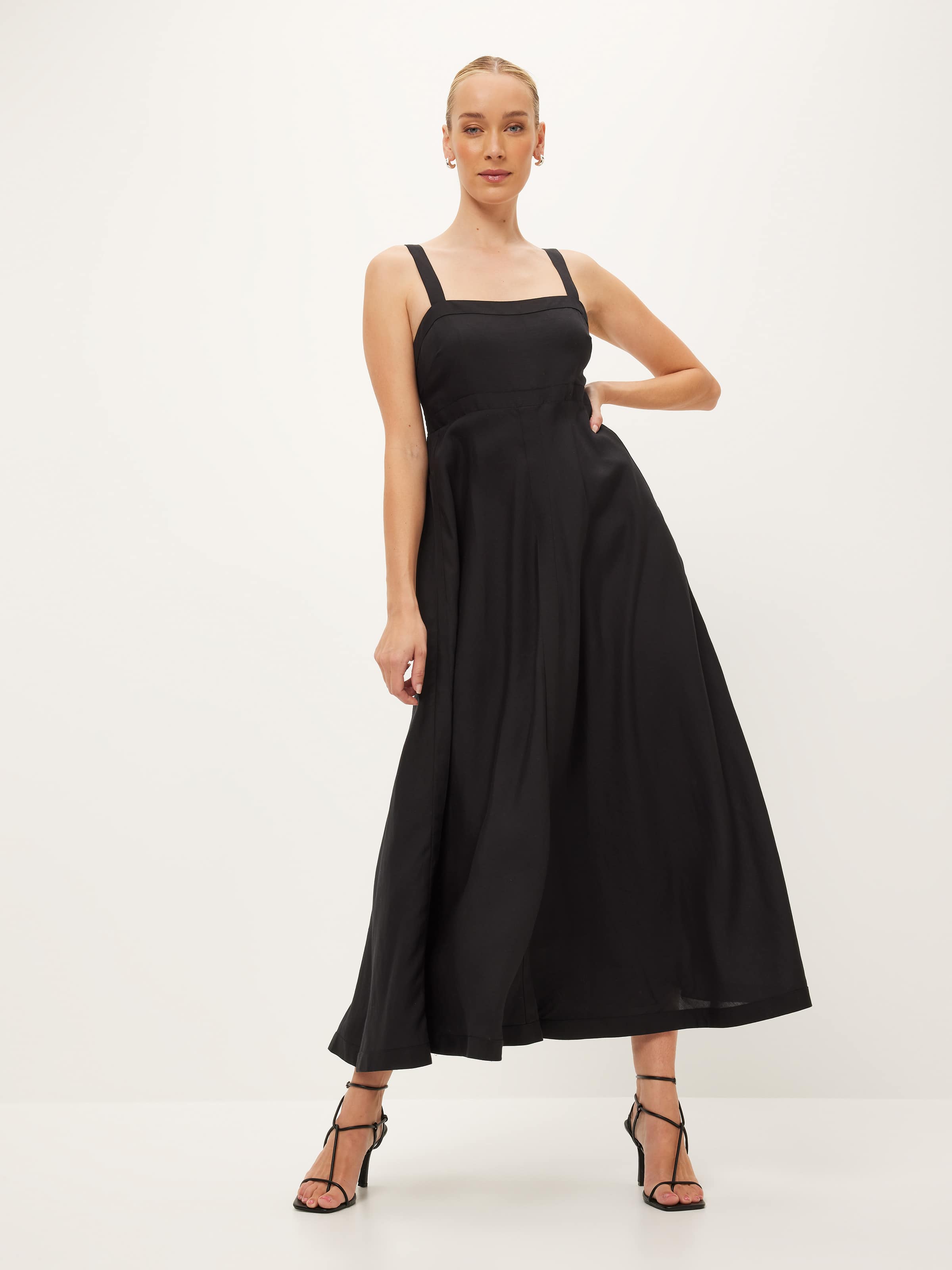 maxi black leather dress Windsor Lana Faux Leather Slit Formal Dress in Black | Size: S