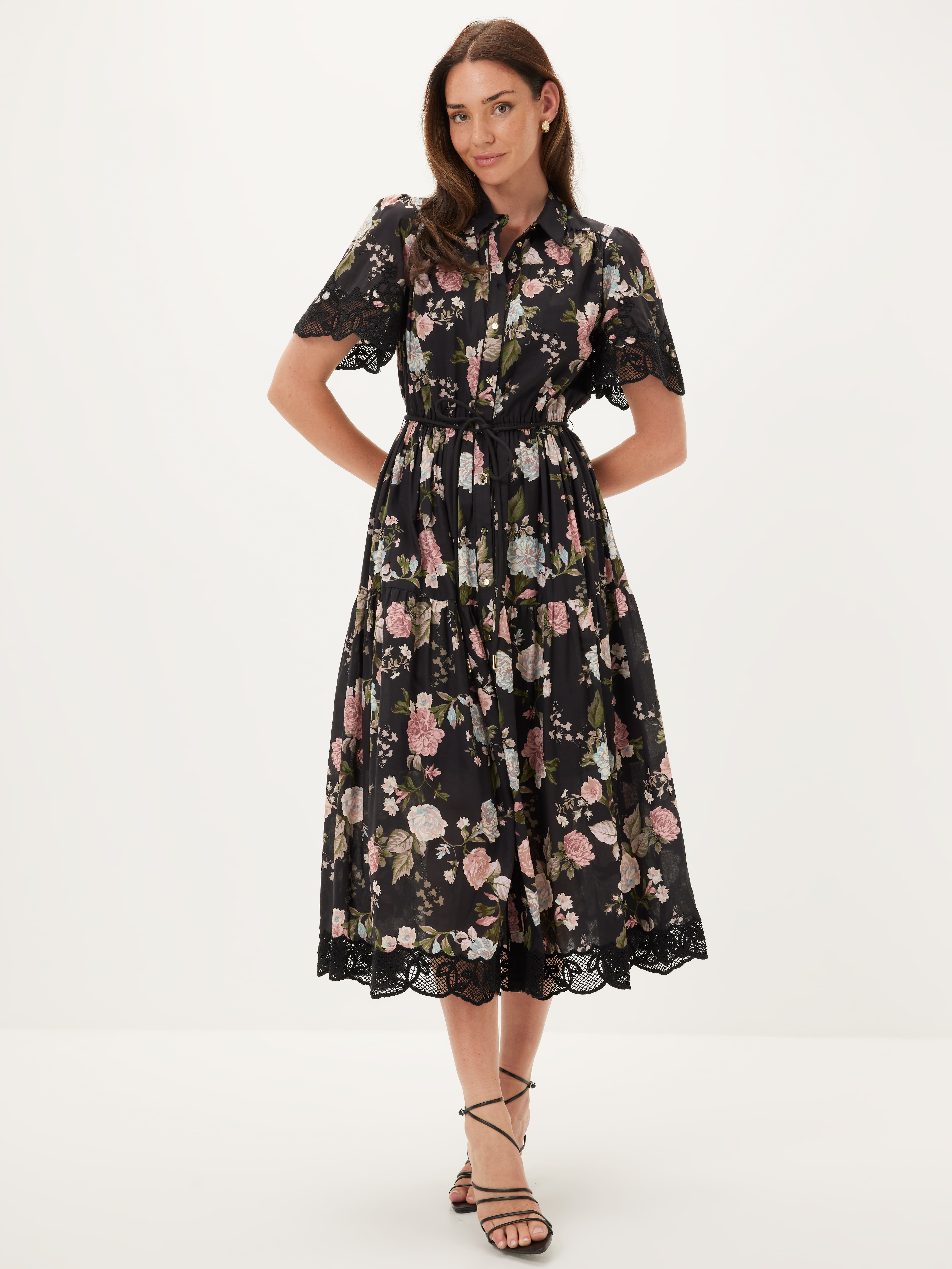 Zora Short Sleeve Midi Dress                                                                                                    