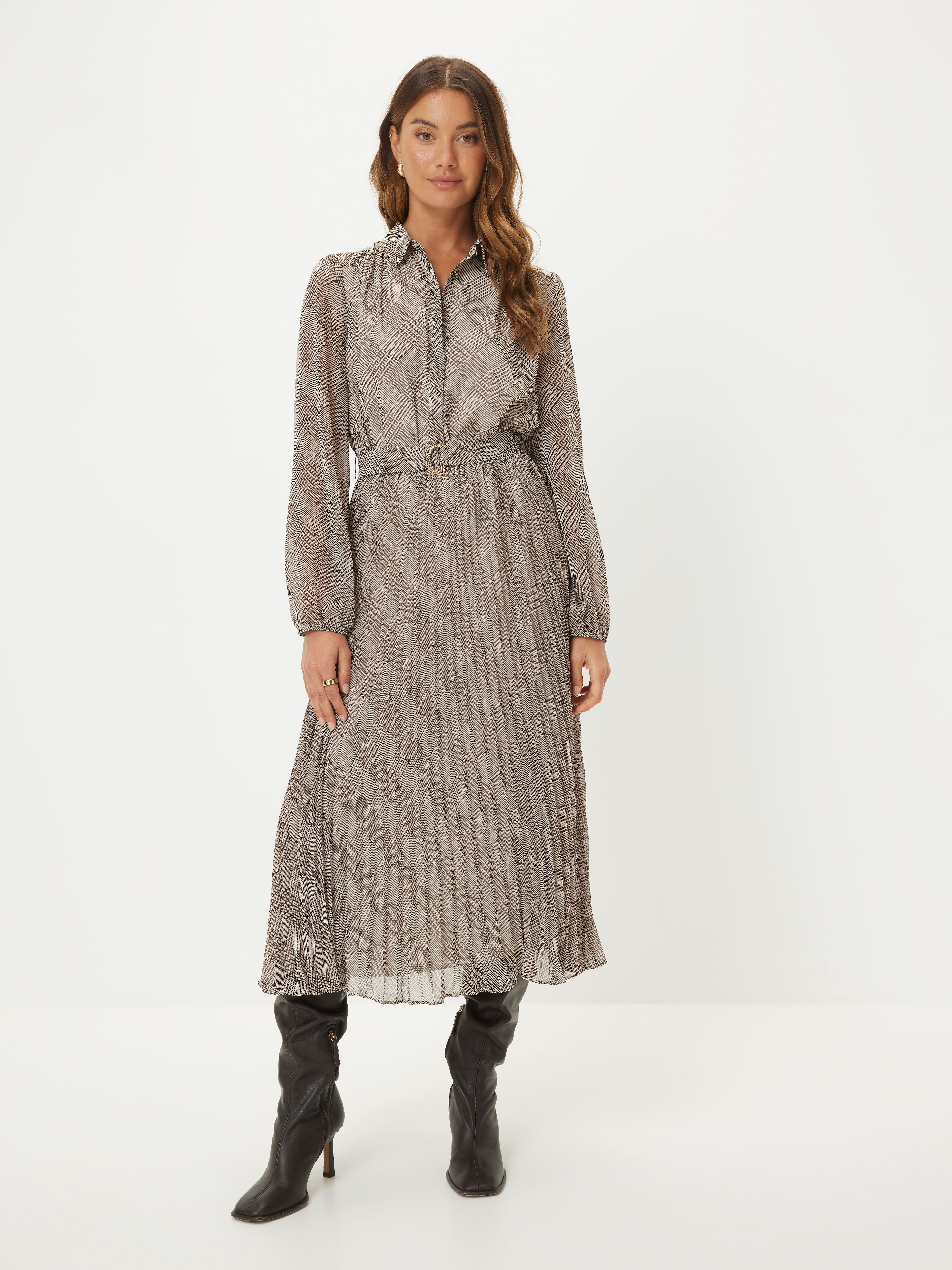 Angel Pleated Midi Dress                                                                                                        