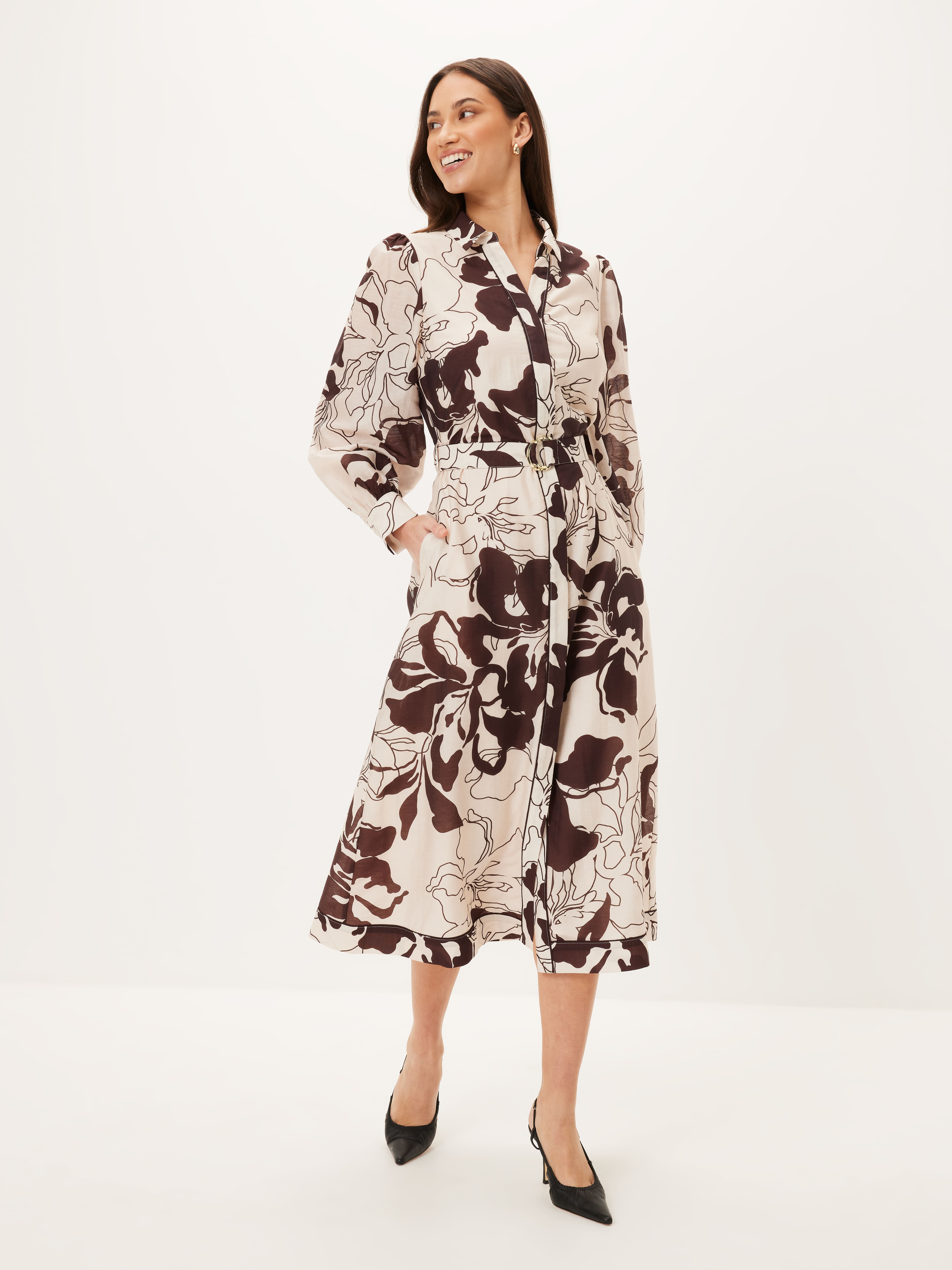 Vanessa Piping Midi Dress                                                                                                       