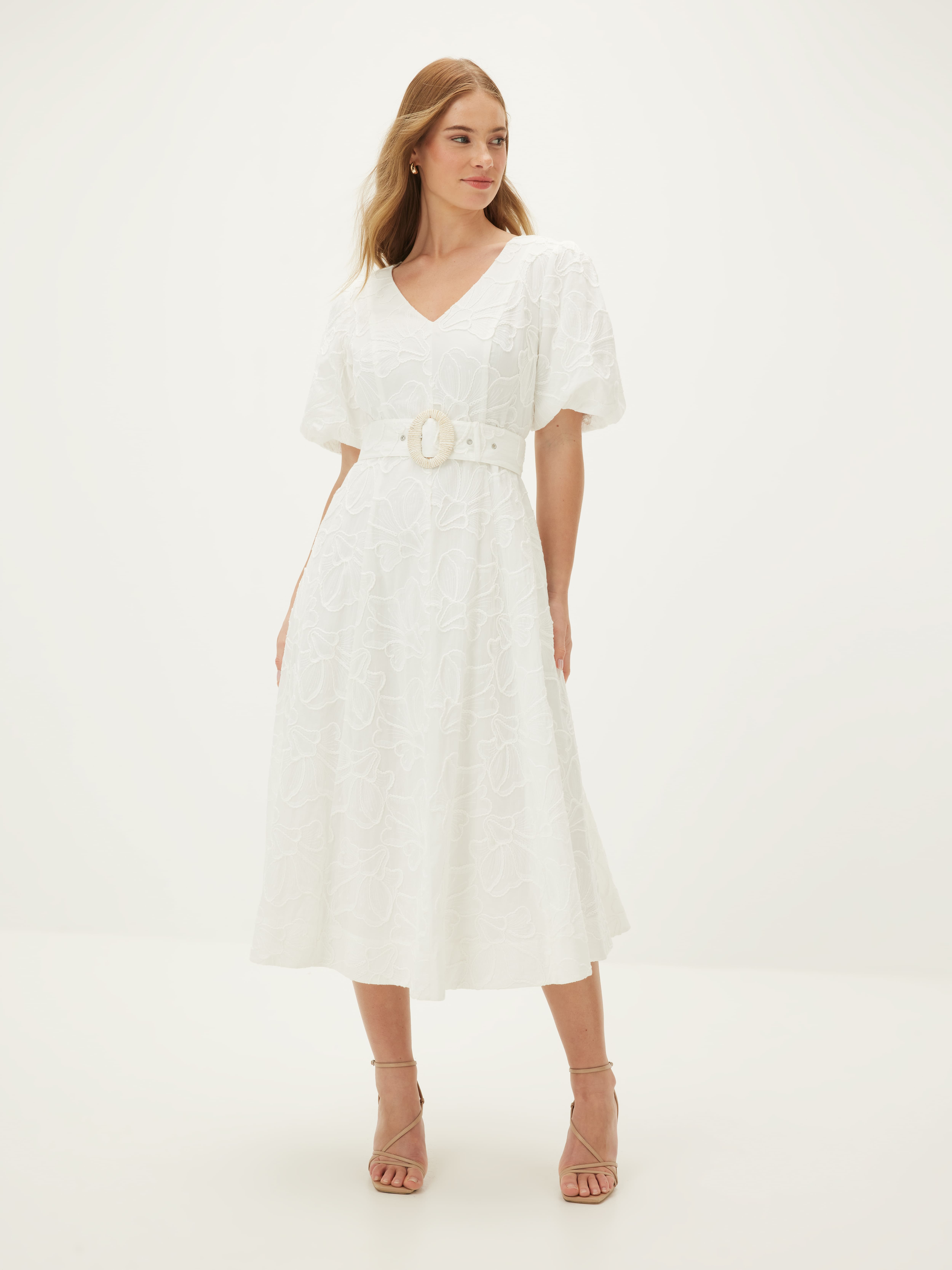 Kendall Embroidered Midi Dress                                                                                                  