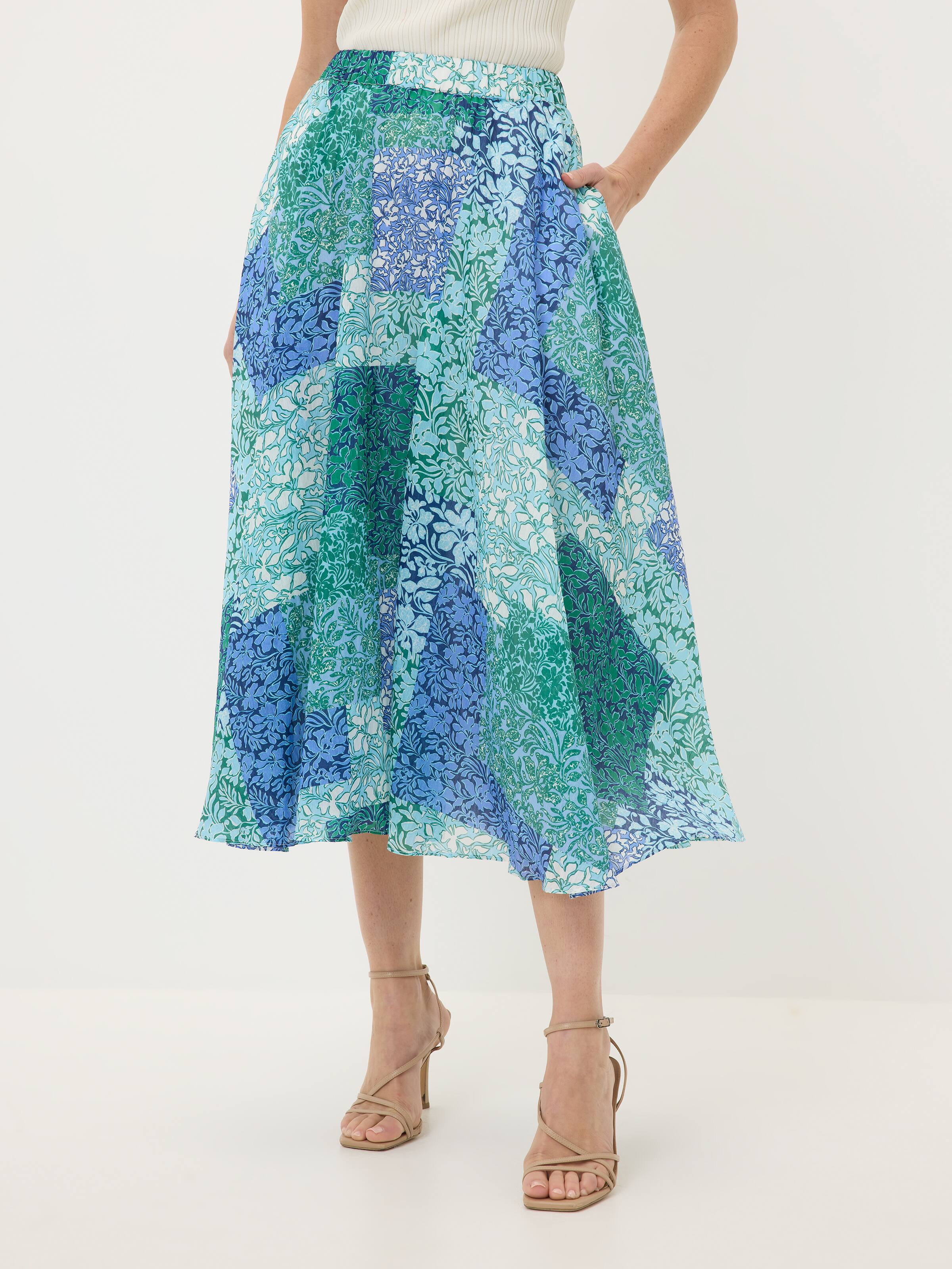 Dream Of Waves Wrap Midi Skirt