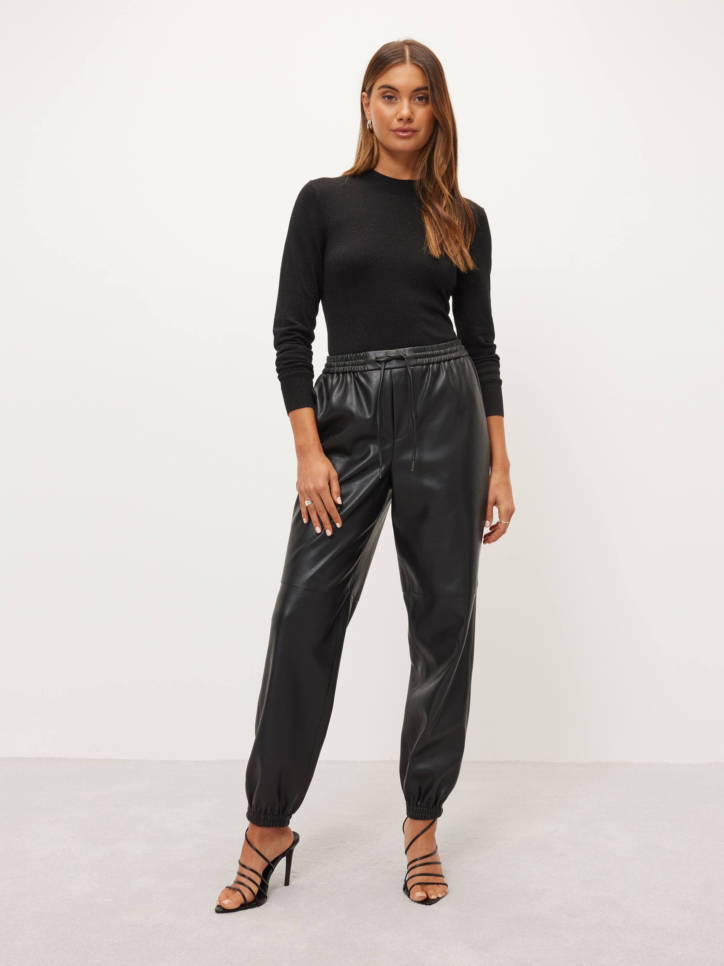 Piper Faux Leather Jogger - Portmans Online