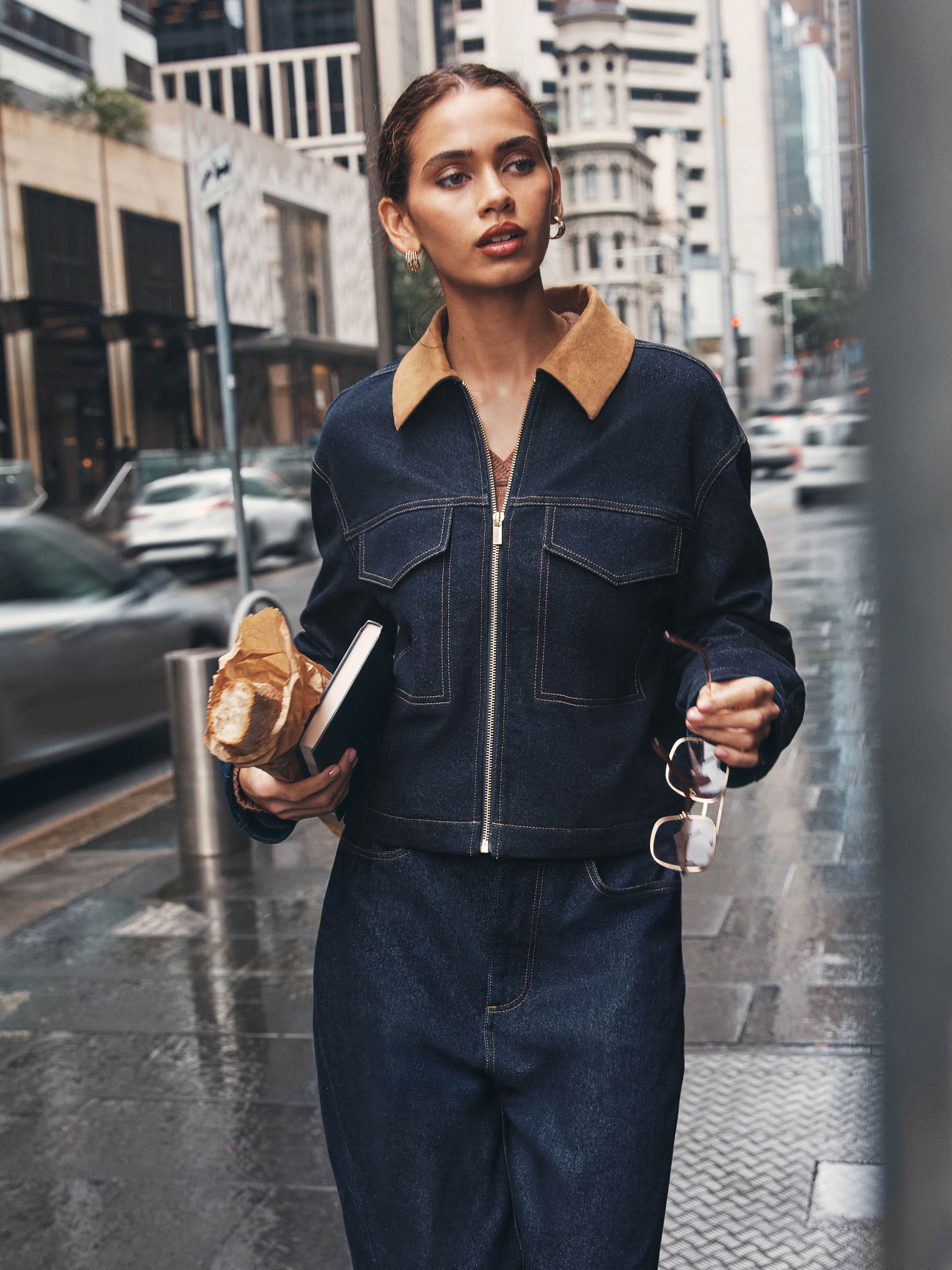 Off The Hook Denim Zip Jacket - Portmans Online